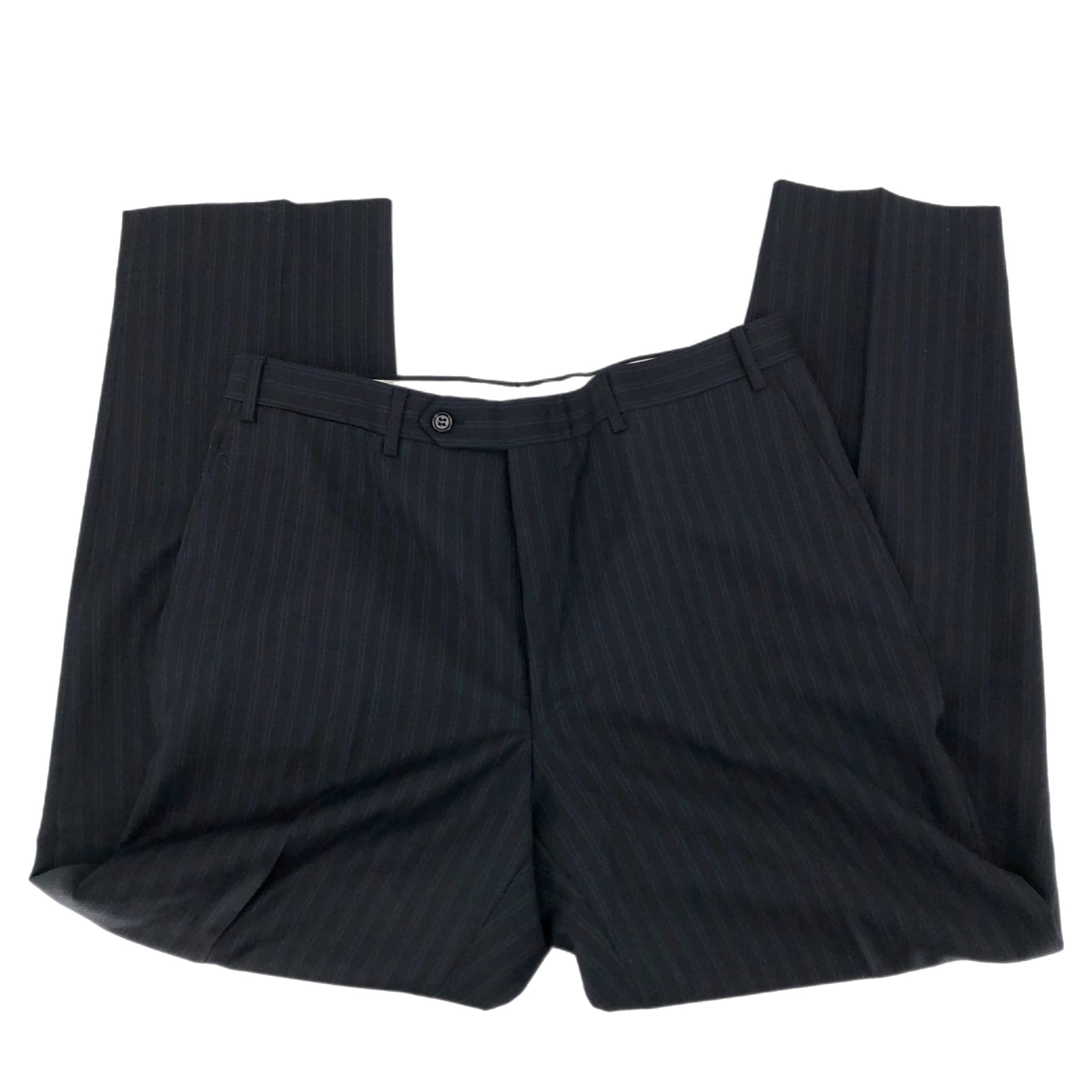 Canali Blue Striped Wide-Leg Dress Pants