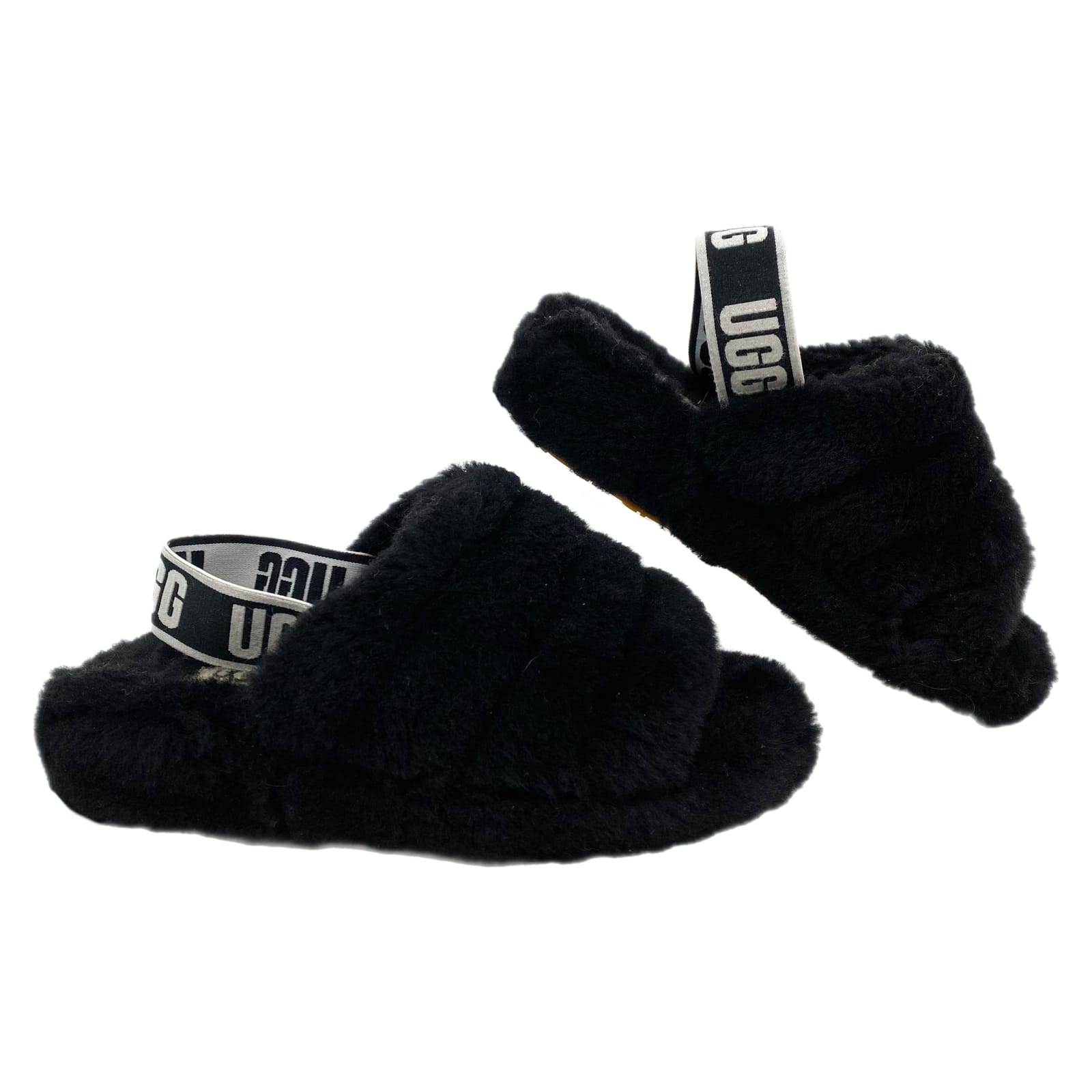 UGG Black Fluff Yeah Slide Slippers