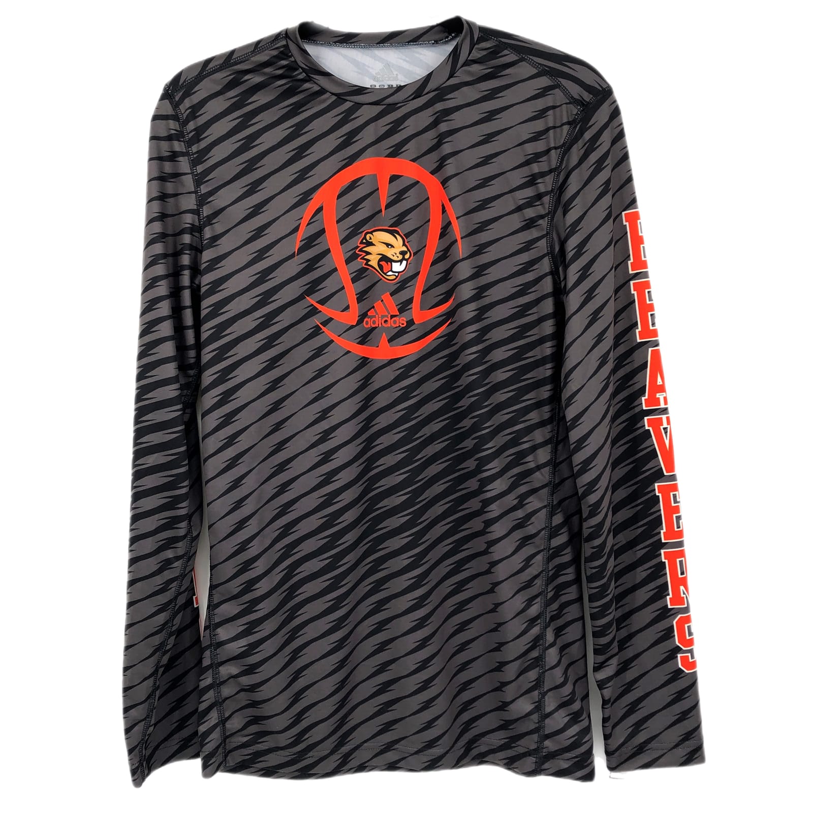 adidas Black and Orange Classic Long Sleeve T-Shirt