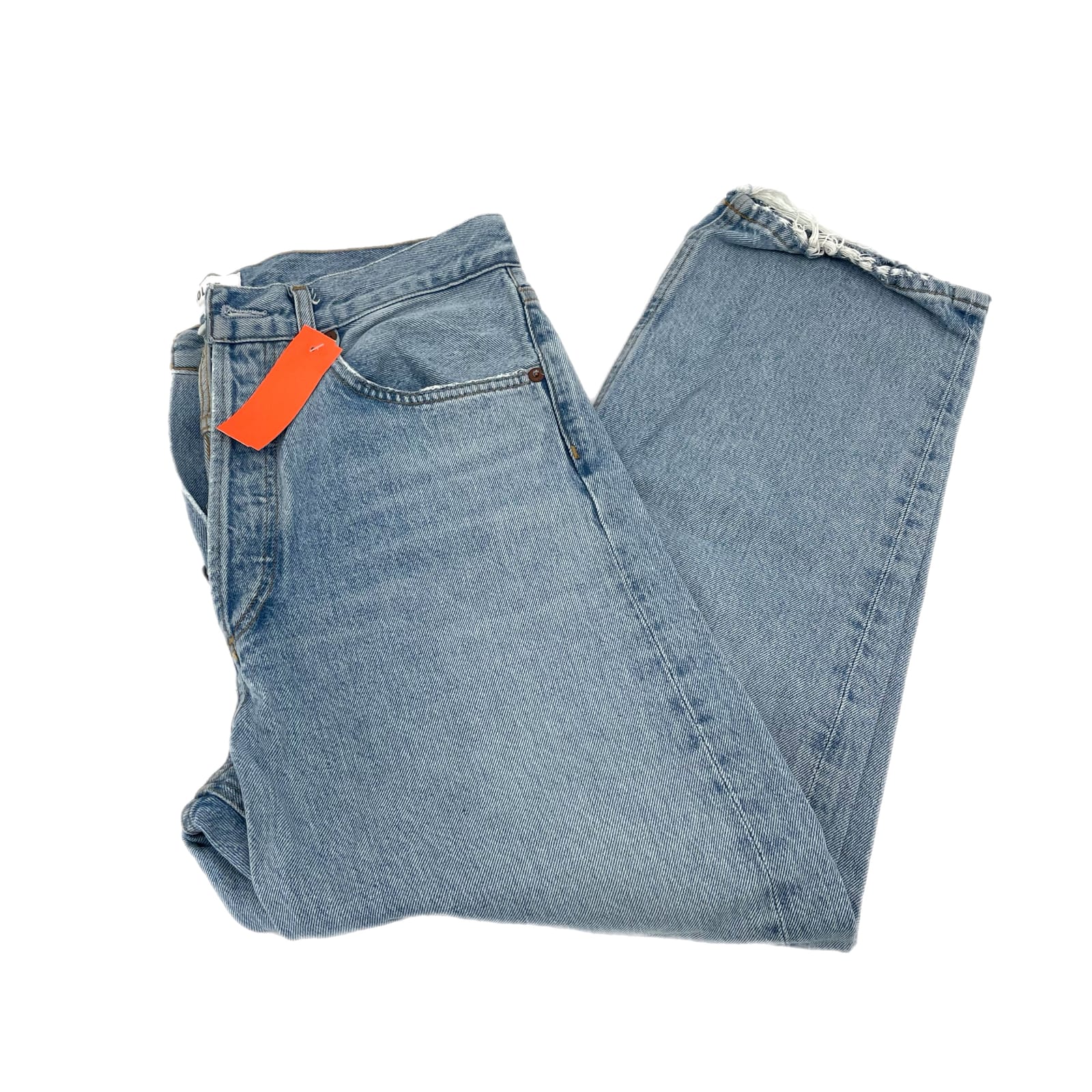 Agolde Blue High-Rise Wide-Leg Distress Denim Jeans