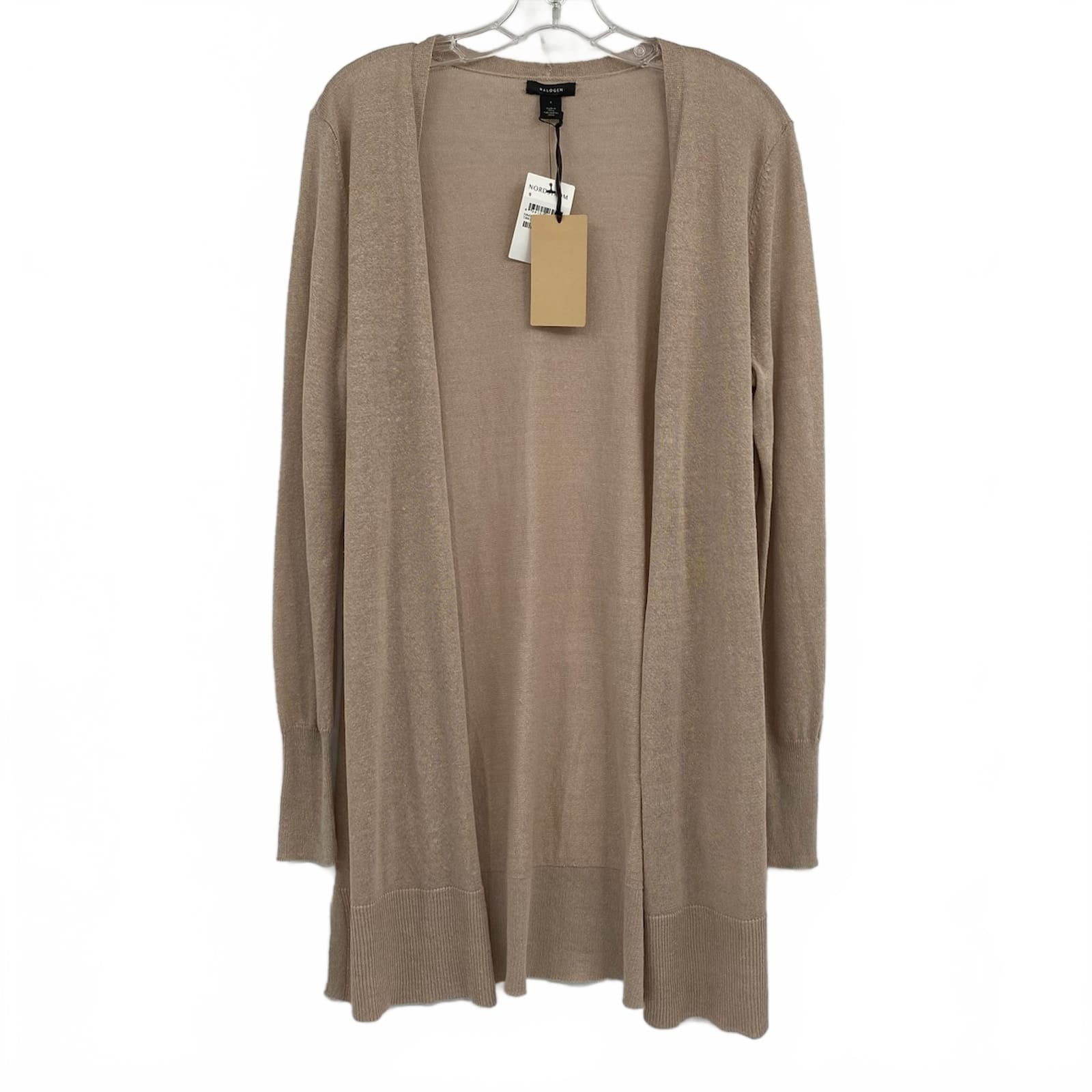 Halogen Beige Linen Blend Cardigan