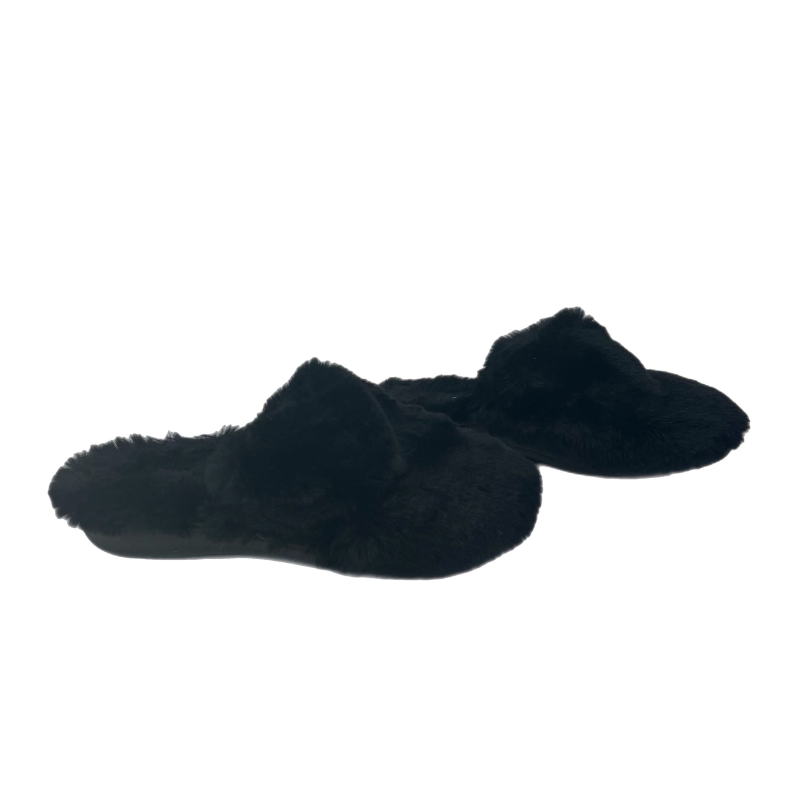 Vionic Black Slip-On Fuzzy Slippers