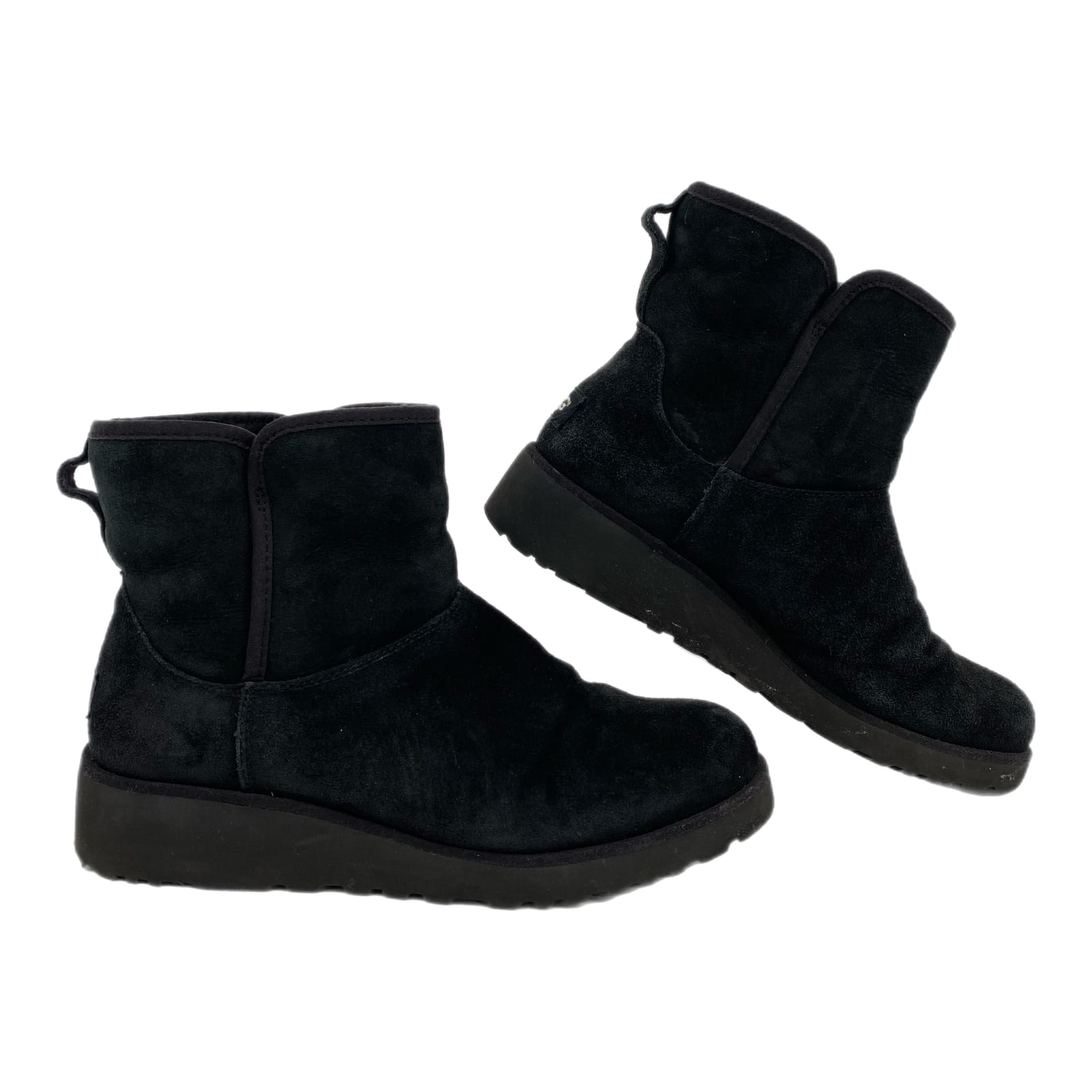 UGG Black Wedge Suede Ankle Booties
