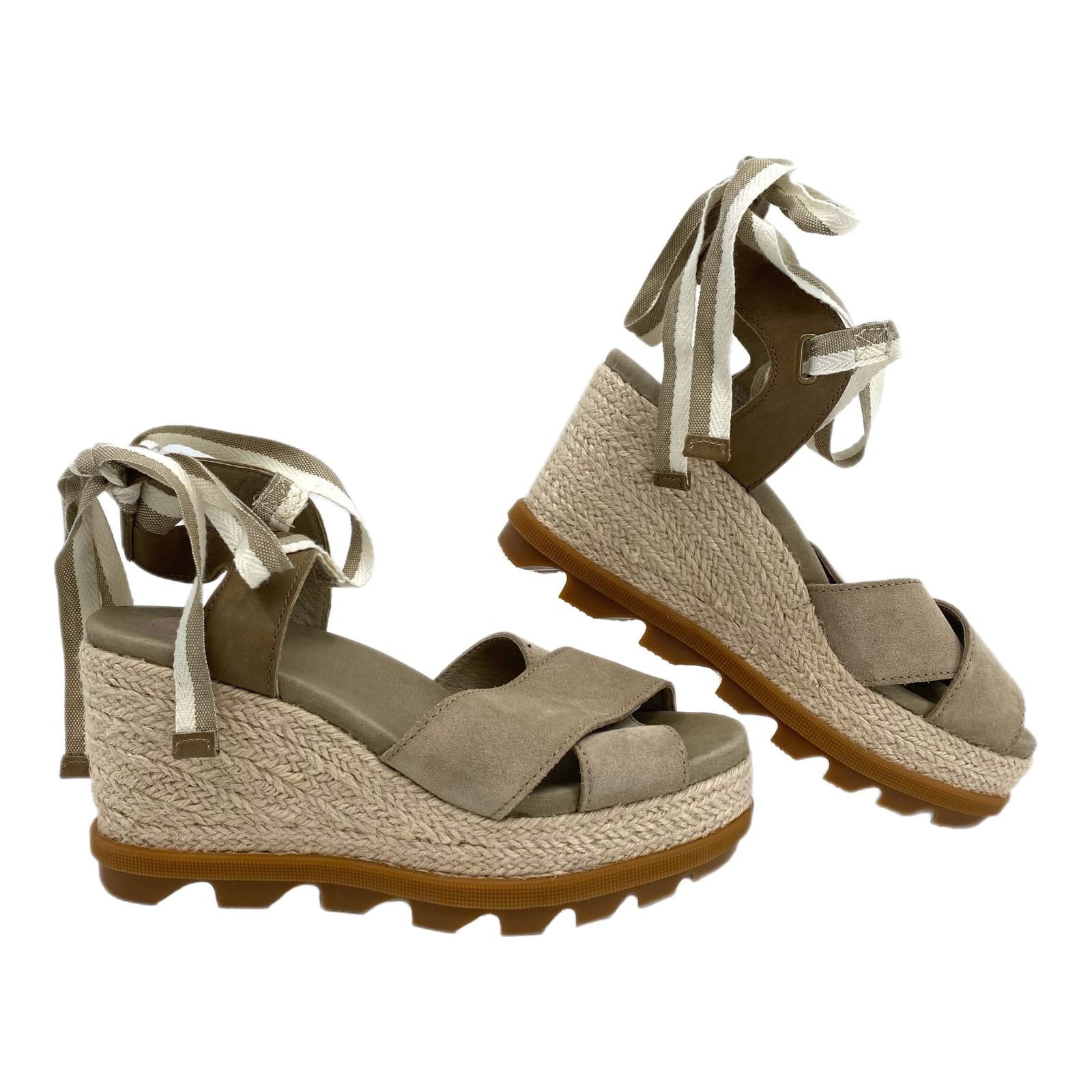 Sorel Green Lace Up Espadrille Wedges