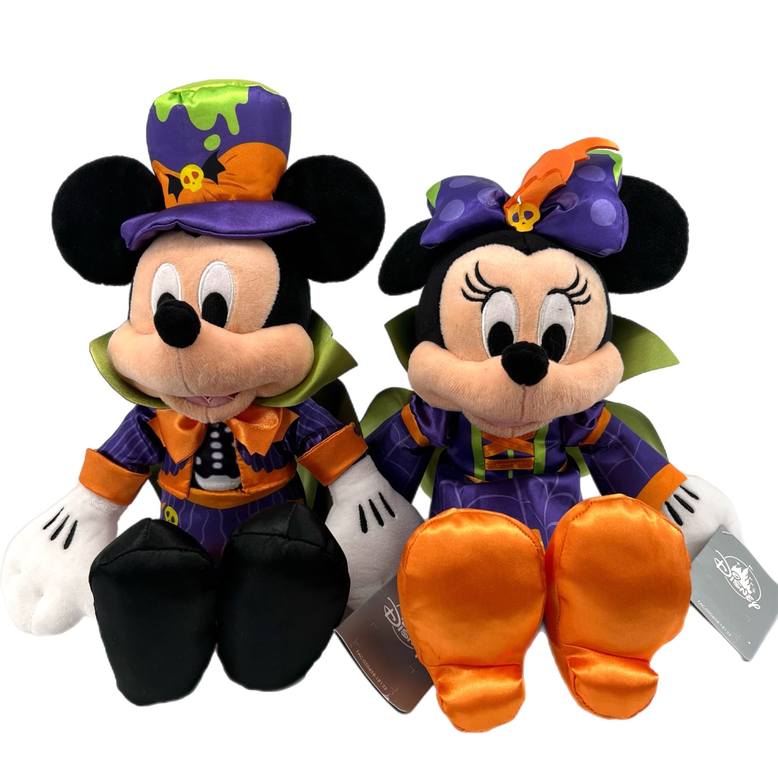 Disney 2018 Halloween Mickey Mouse + Minnie Mouse Plush 14”