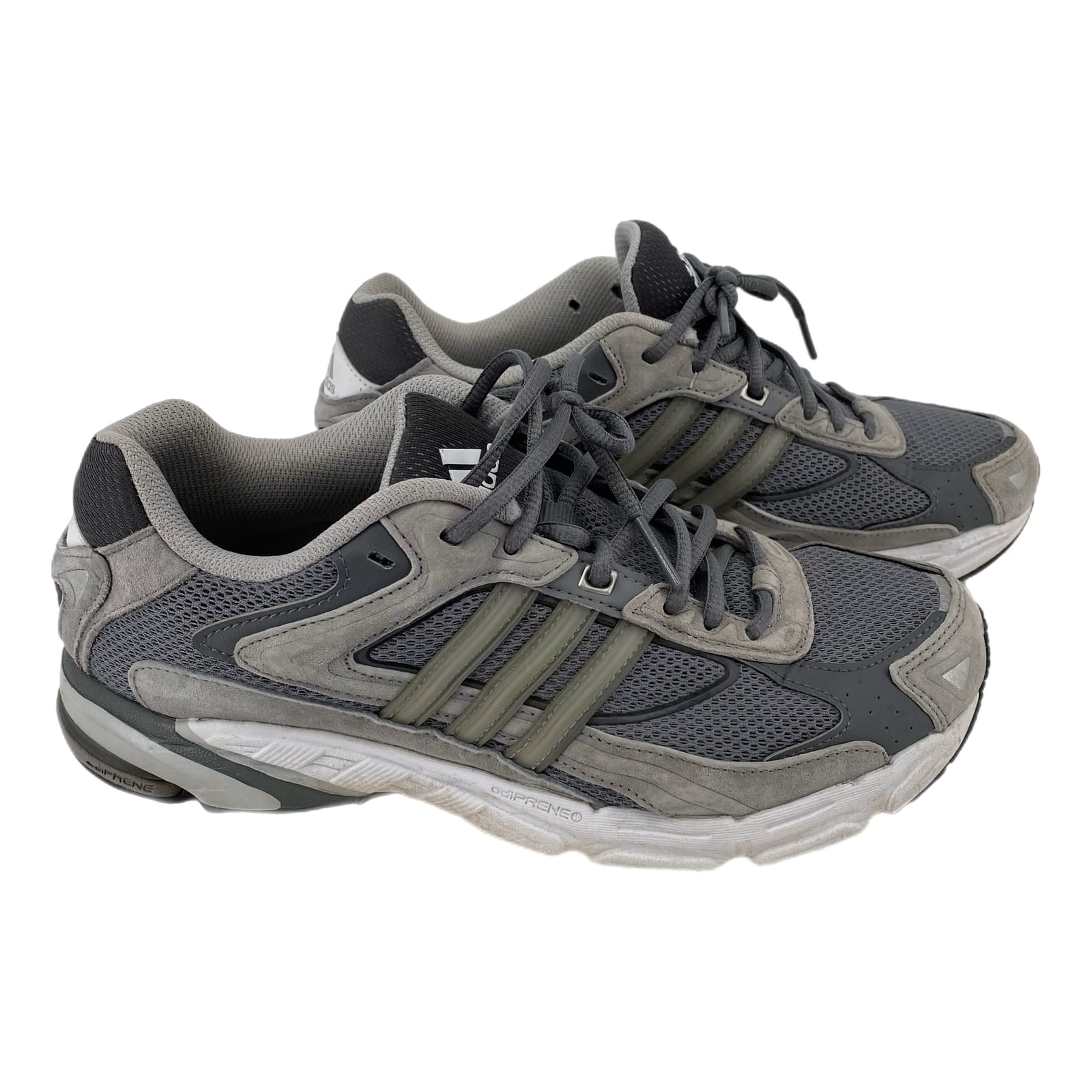 adidas Gray/White Lace Up Athletic Shoes
