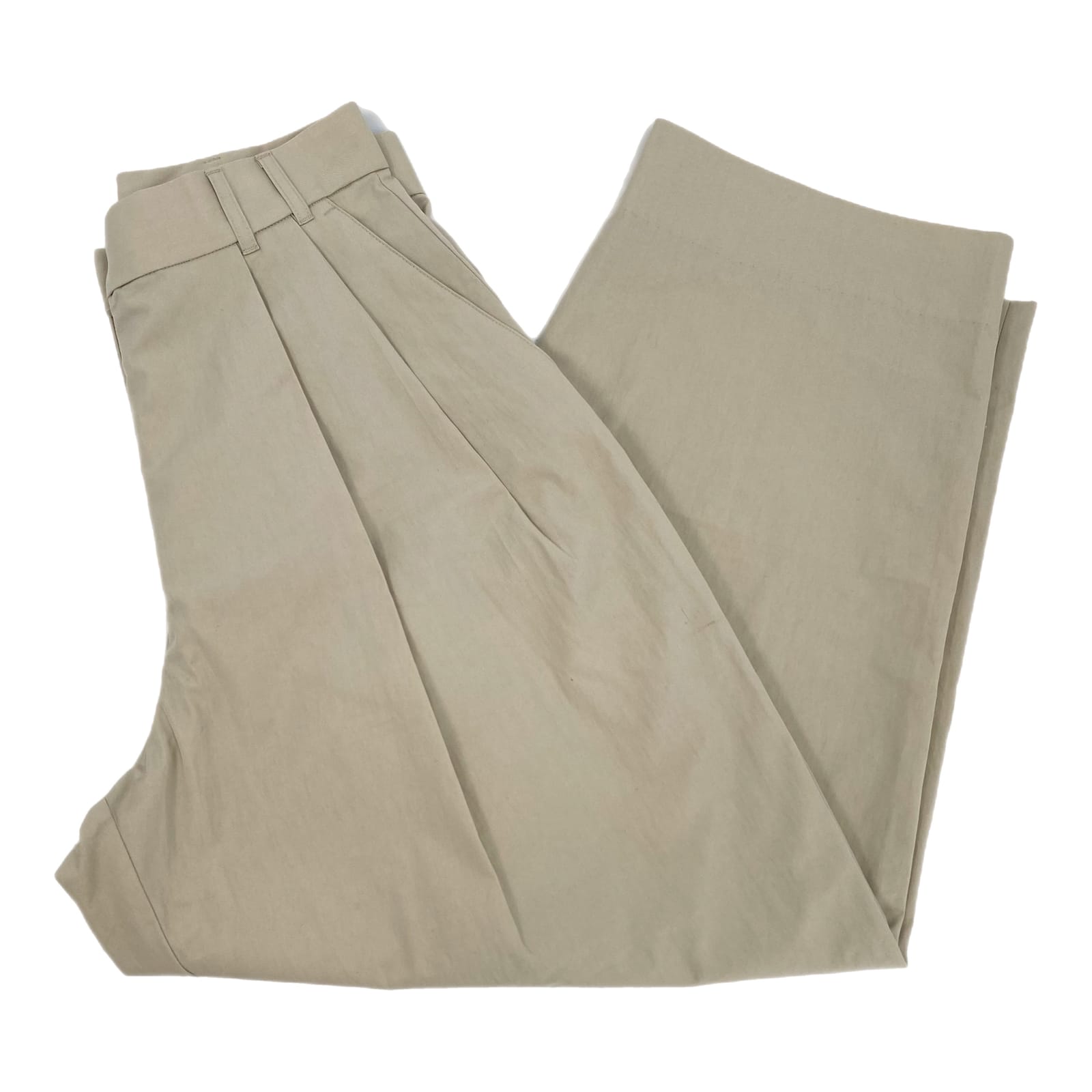 Banana Republic Beige High-Waisted Pleated Wide Leg Trousers