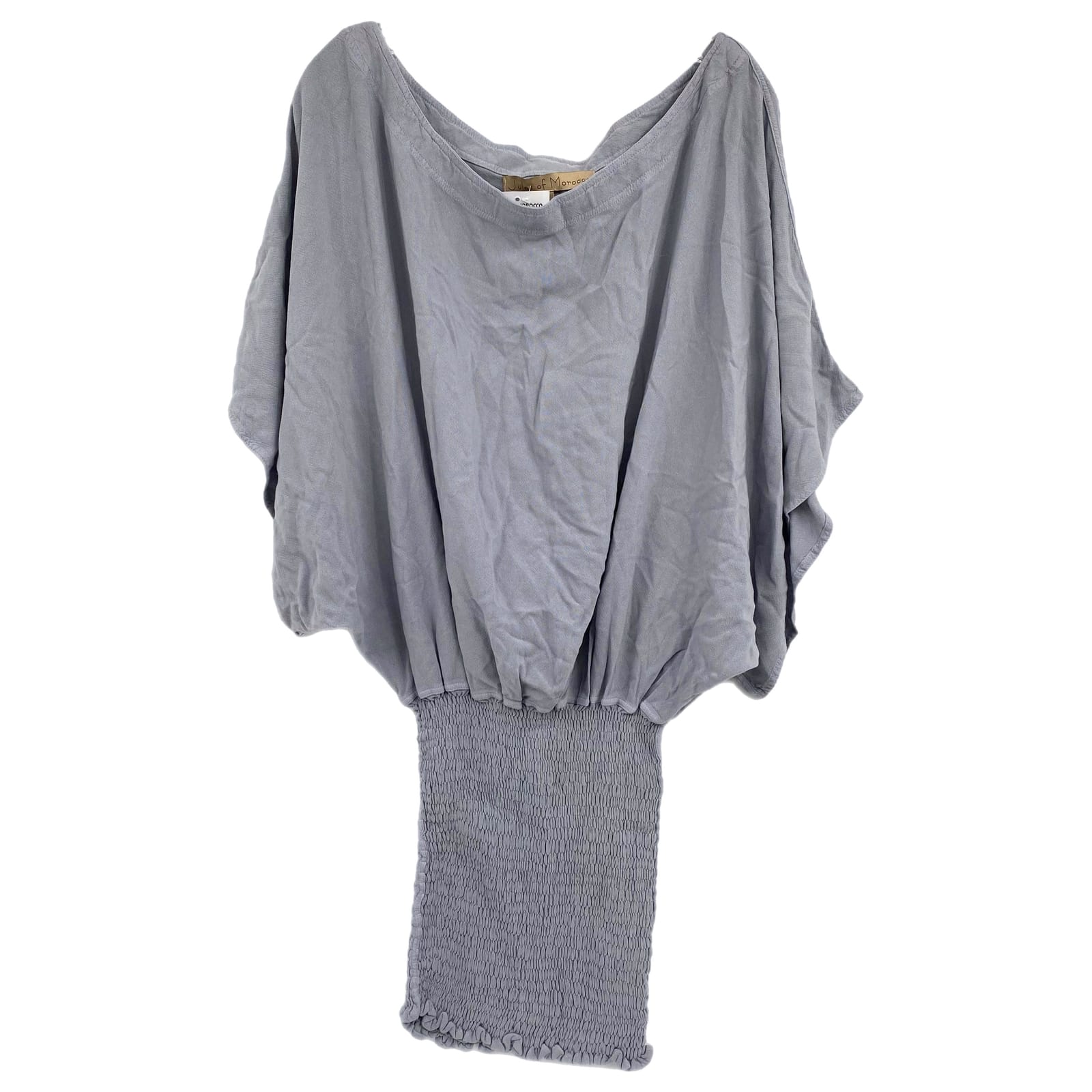 Jules of Morocco Blue Gray Smocked Tube Mini Dress
