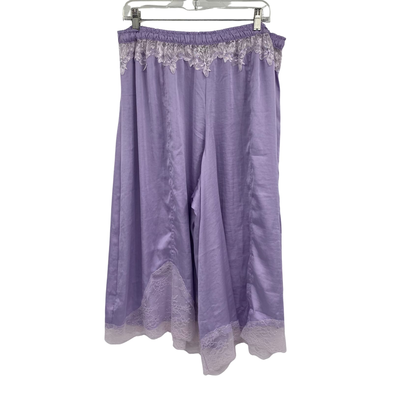 Intimately Free Purple Satin Lace Capri Pants