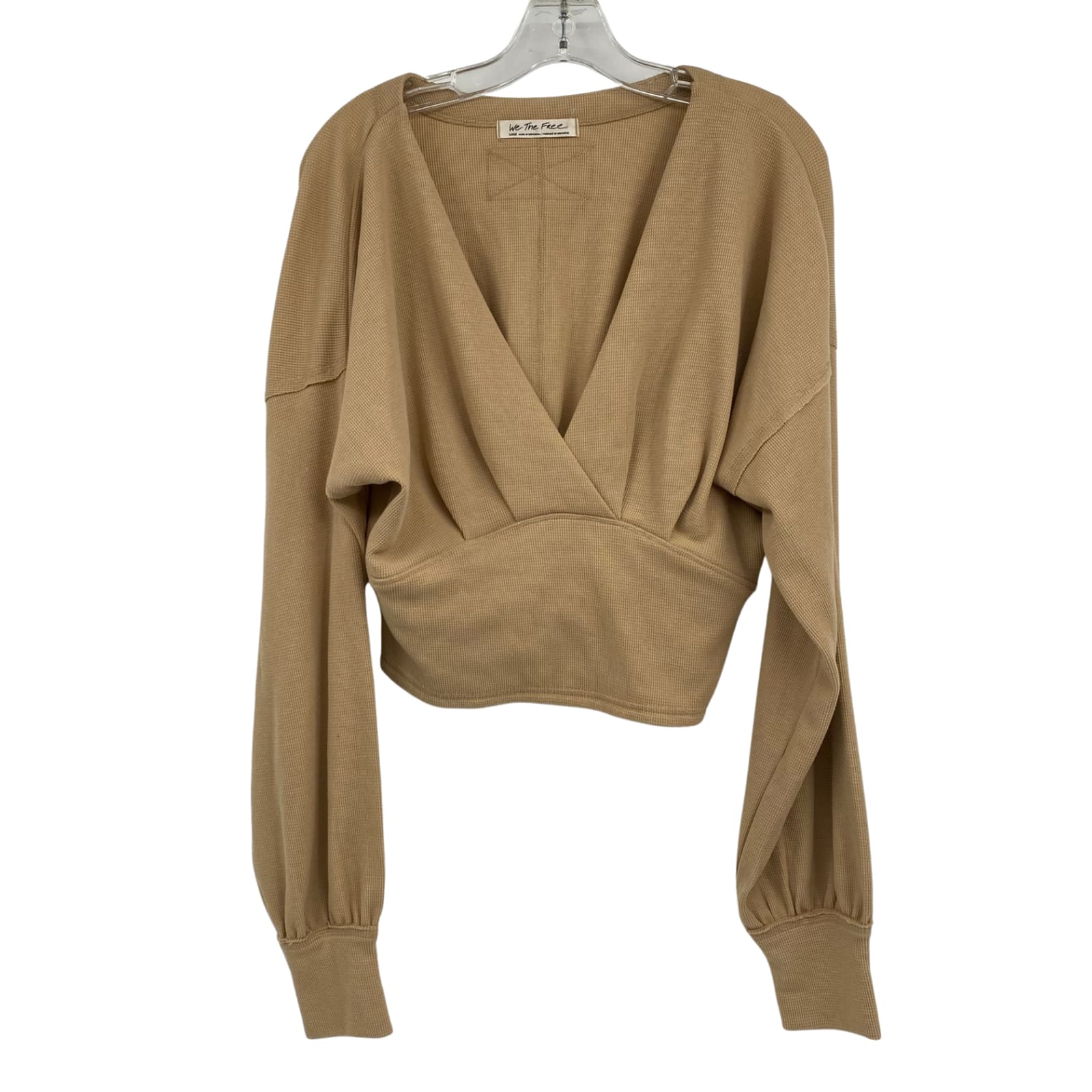 We The Free Tan Classic Long Sleeve Blouse