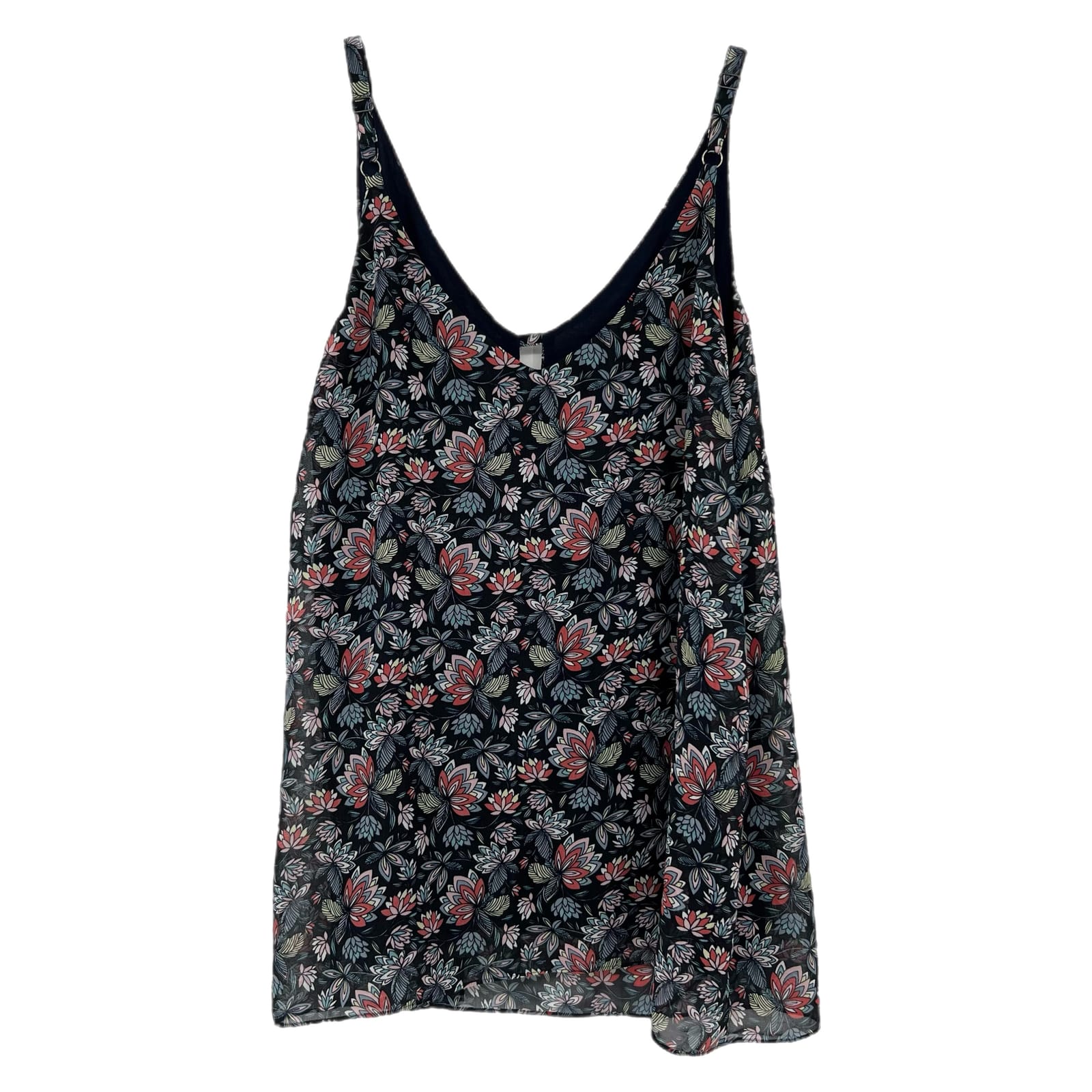CAbi Blue Floral Tank Top
