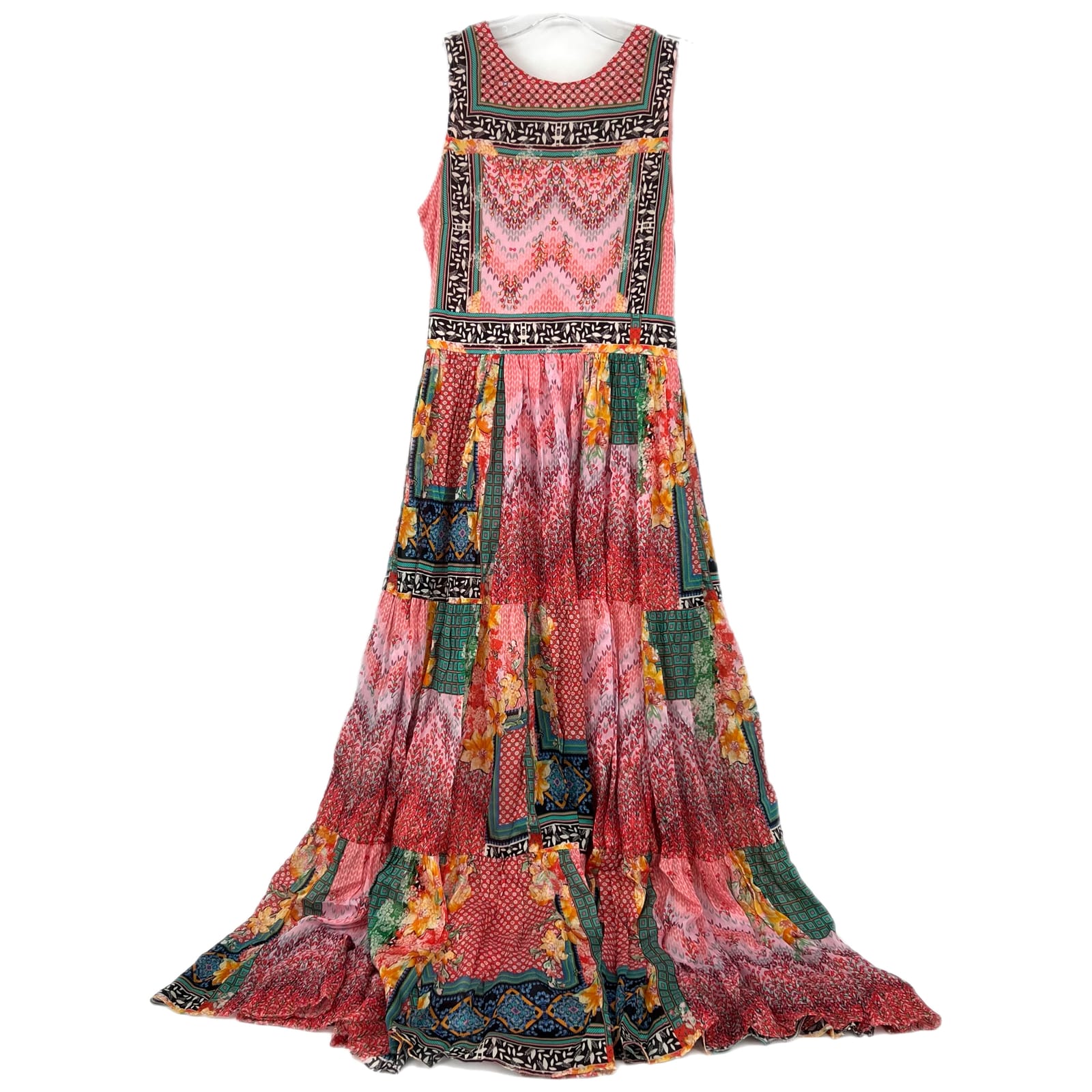 Bhanuni by Jyoti Pink Cotton-Blend Maxi Printed Dress