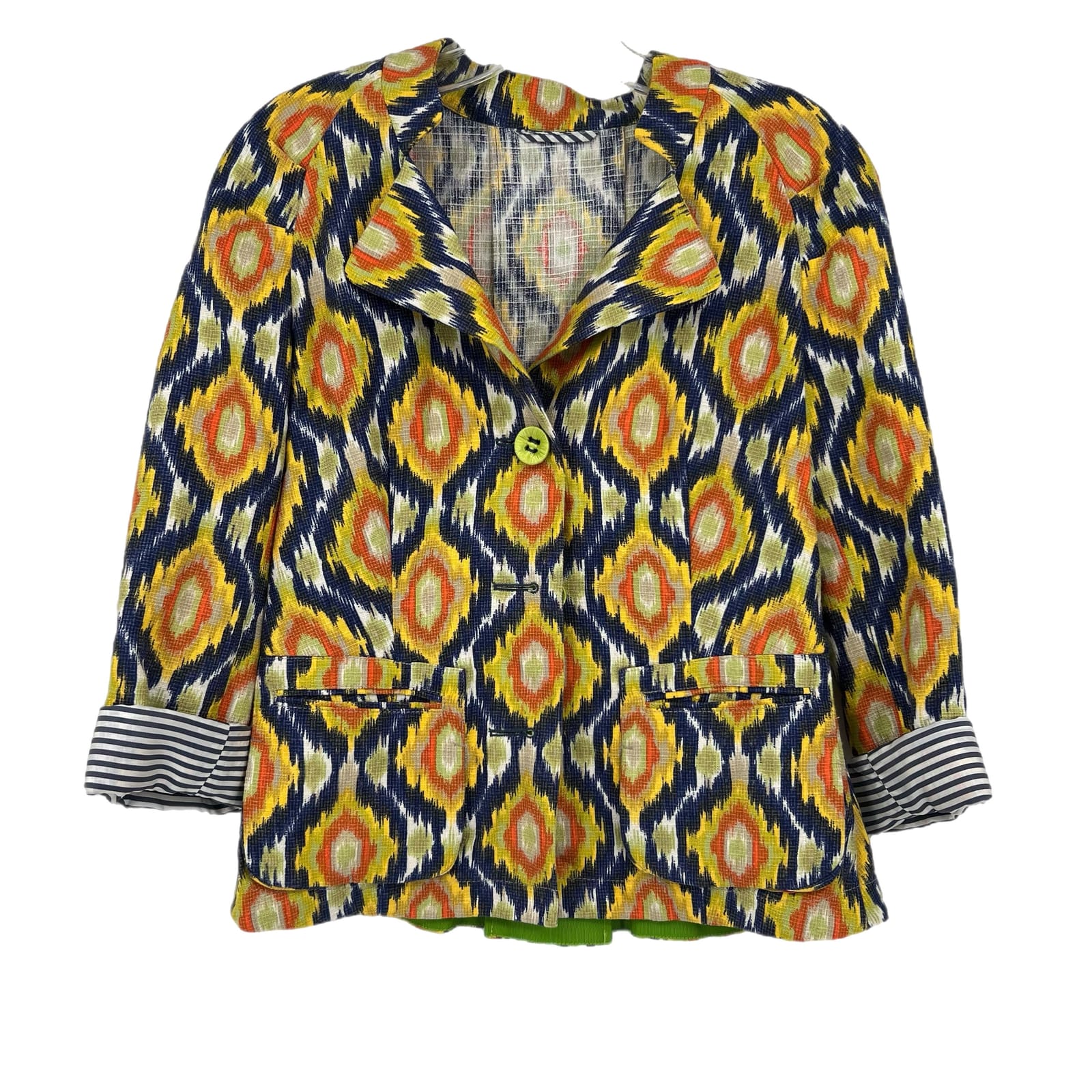 Sônia Bogner Blue & Yellow Printed Blazer