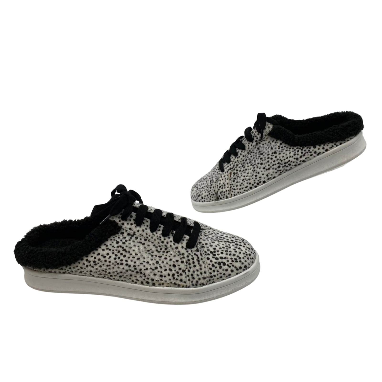 Rampage Black Animal Print Slip-On Slippers