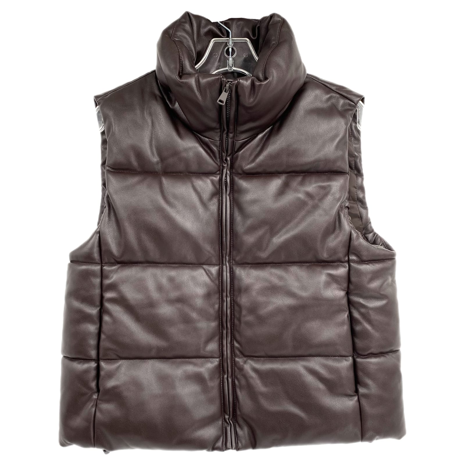 GAP Brown Pleather Puffer Vest