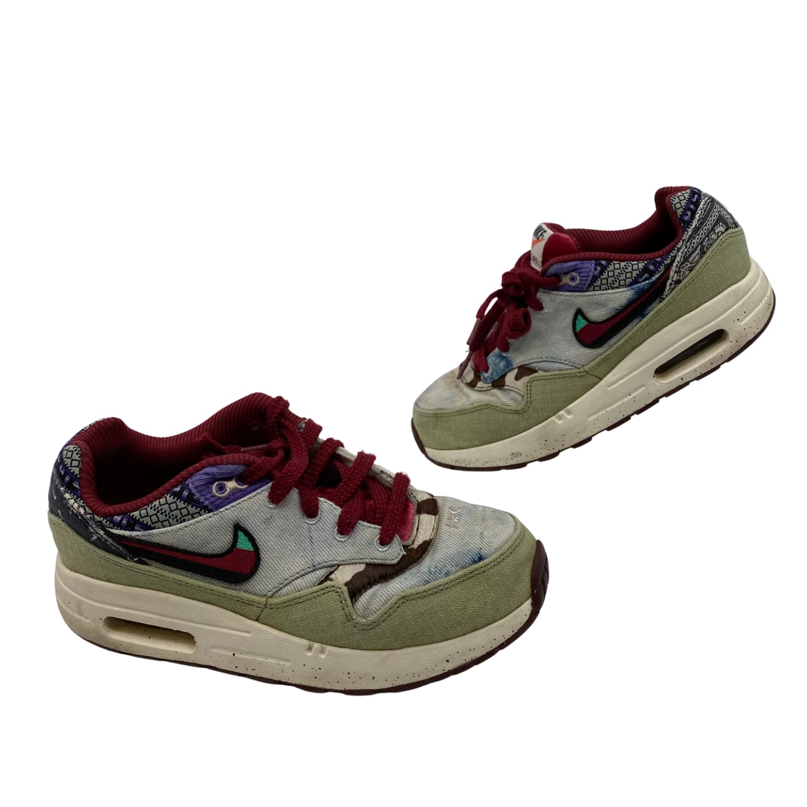 Nike Red and Blue Patchwork Kids Sneakers