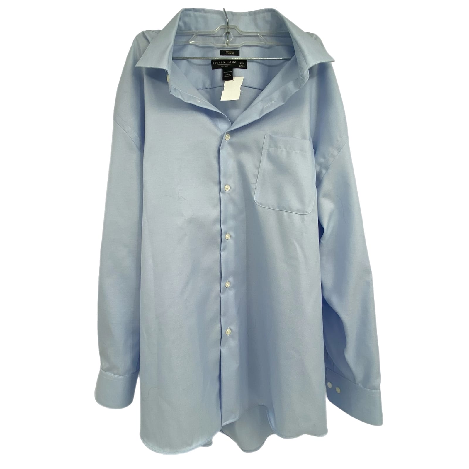Pronto Uomo Blue Linen Button-Up Dress Shirt