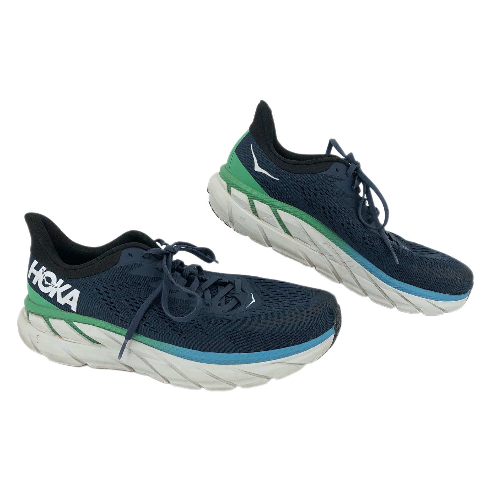 Hoka One One Blue/Green Clifton 7 Athletic Shoes