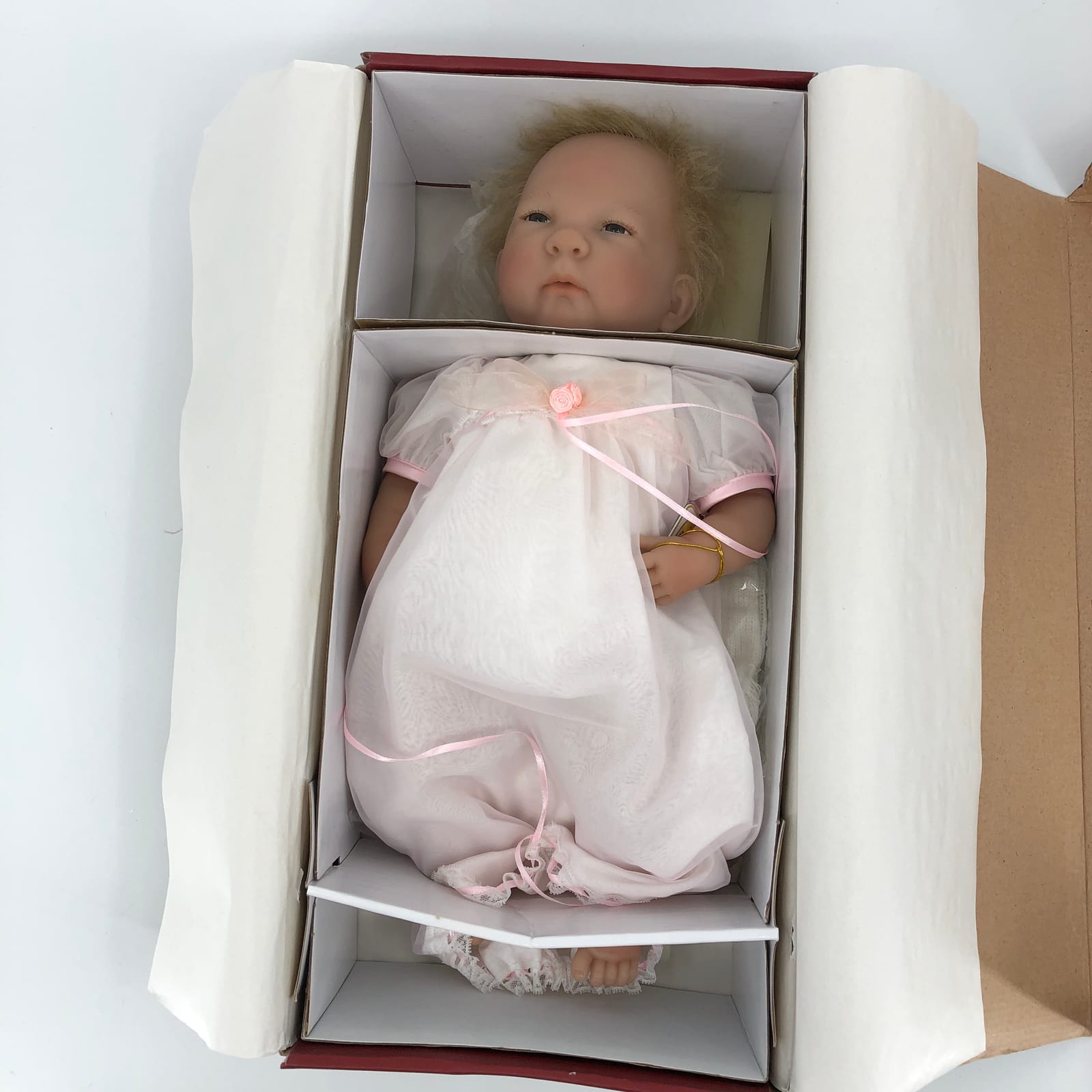 White & Pink Collectible Baby Doll