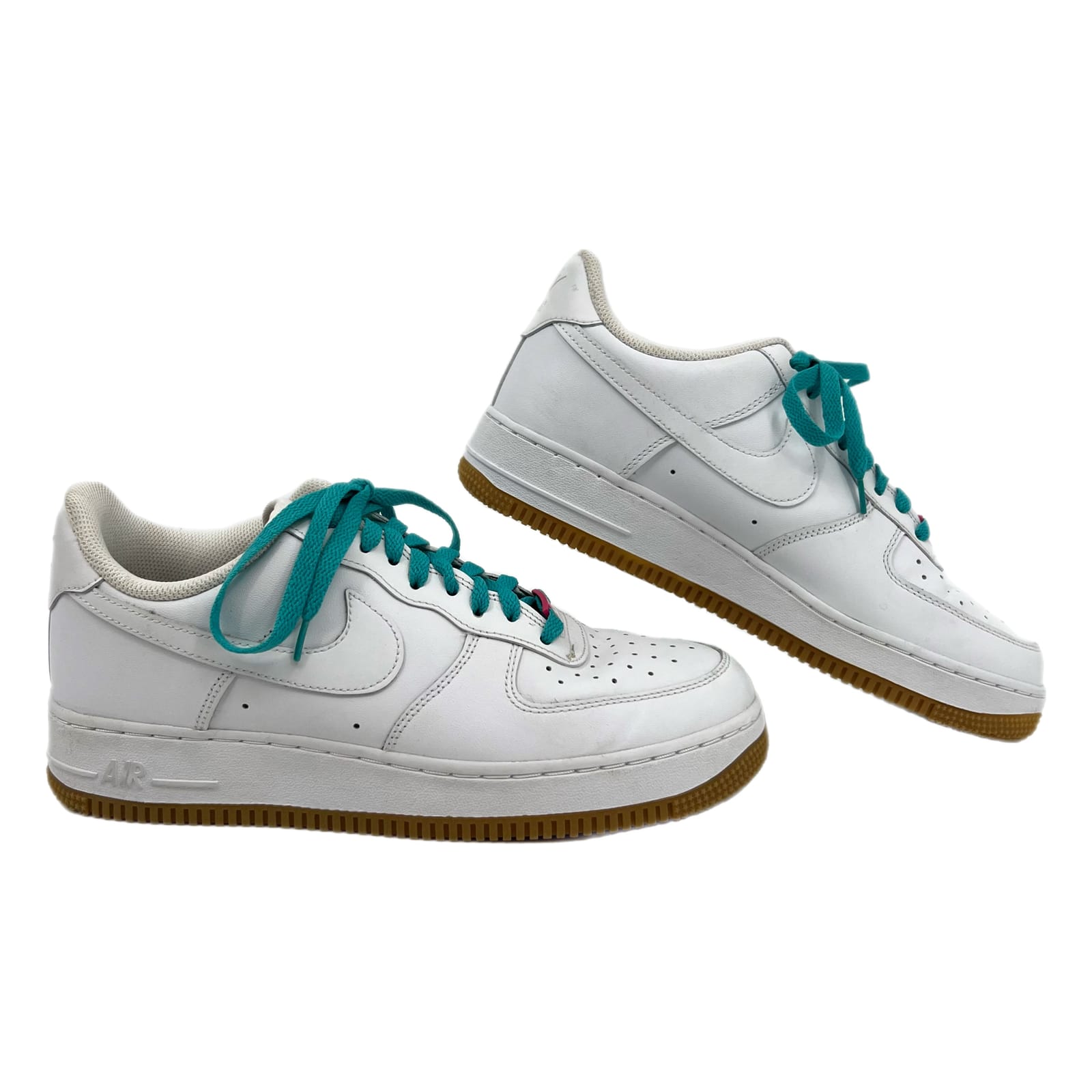 Nike White and Blue Air Force 1 Sneakers