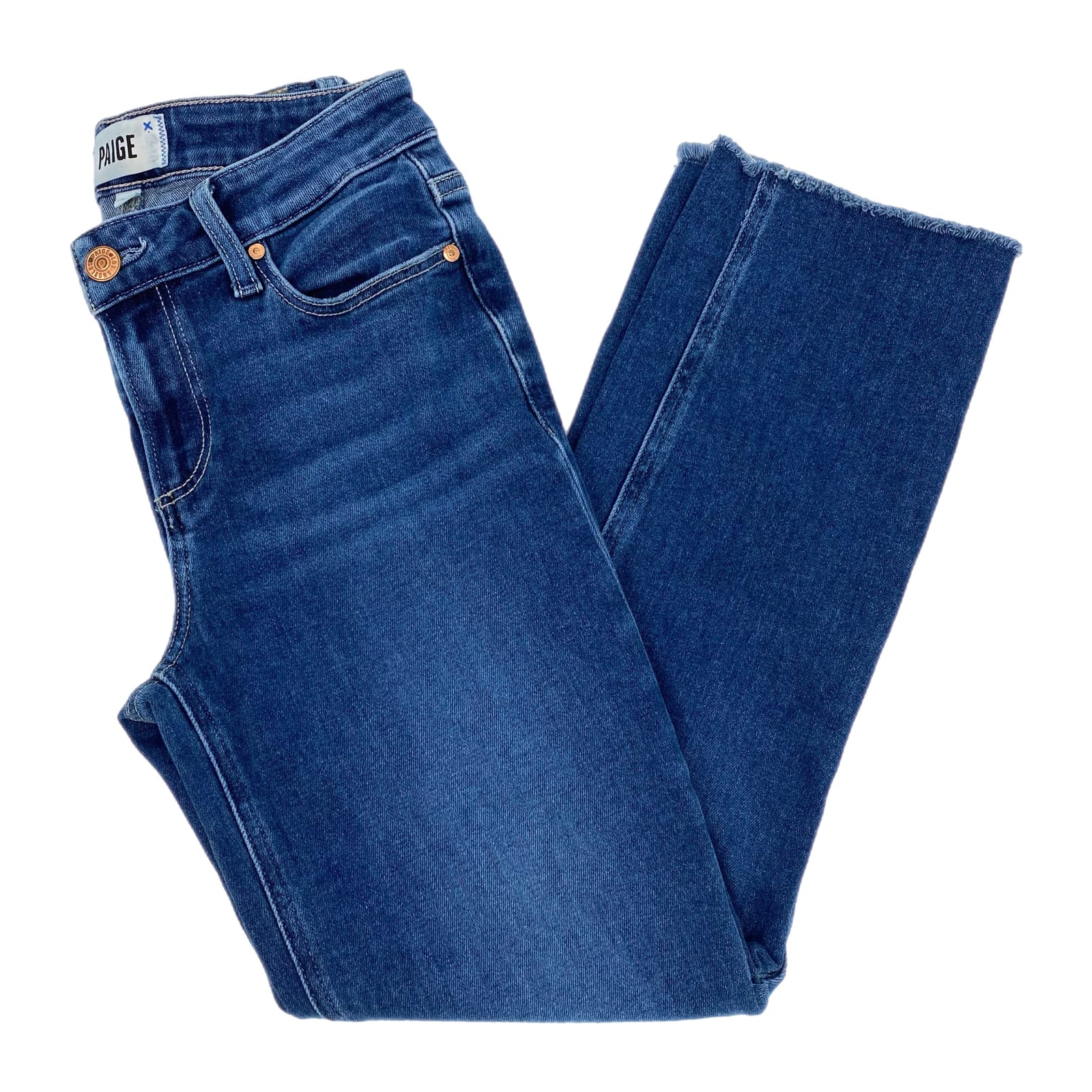 PAIGE Blue Dark Wash Amber Crop Jeans