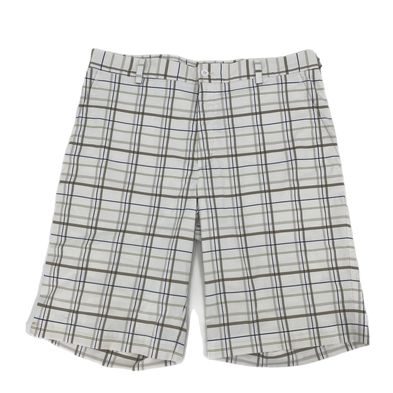 Nike White Beige High Rise Flat Front Shorts