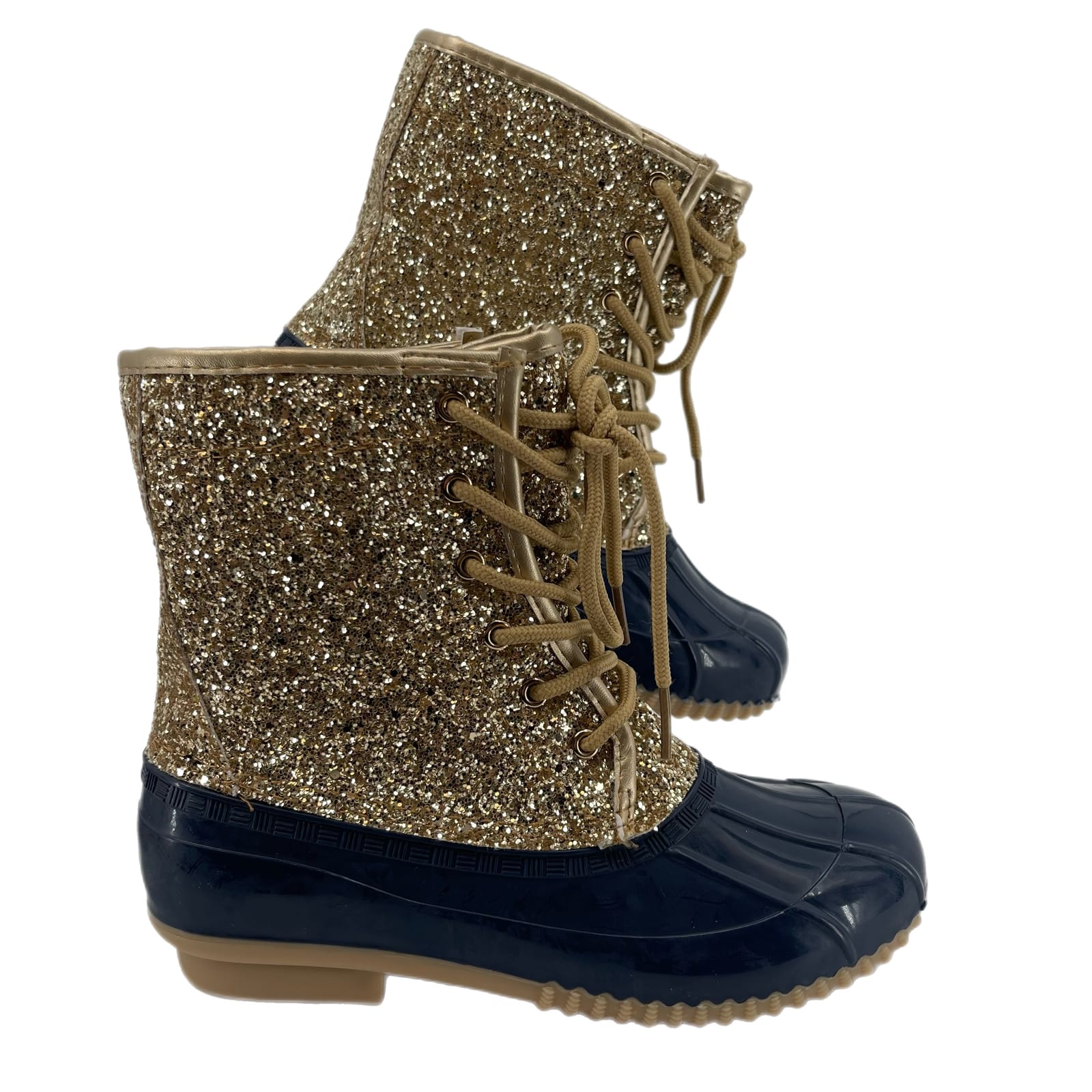 Sugar Gold and Blue Synthetic Ankle Boots