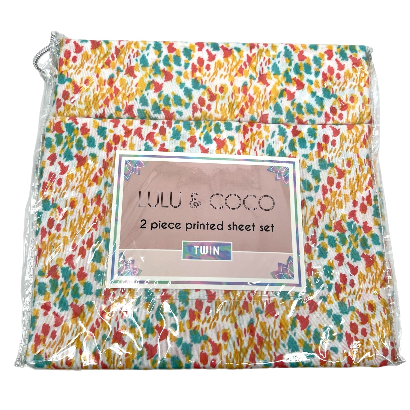 Lulu & Coco Multicolor Printed 2pc TWIN Sheet Set