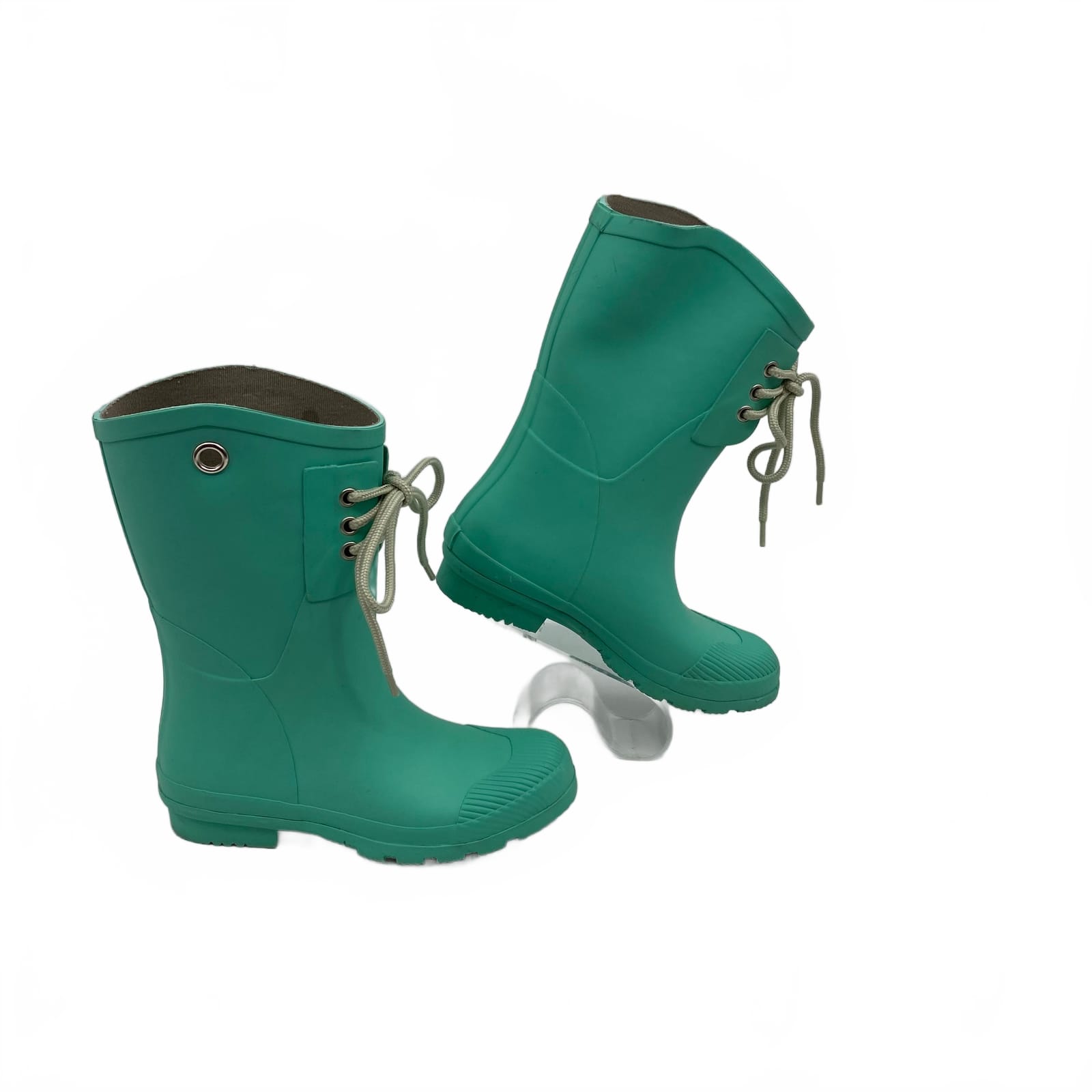 Nomad Front Tie Mint Rain Boots Kids Boots, Size 7 (Girls)