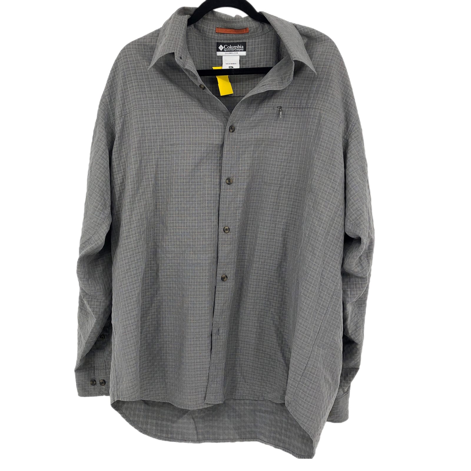 Columbia Gray & Black Plaid Button-Up Shirt