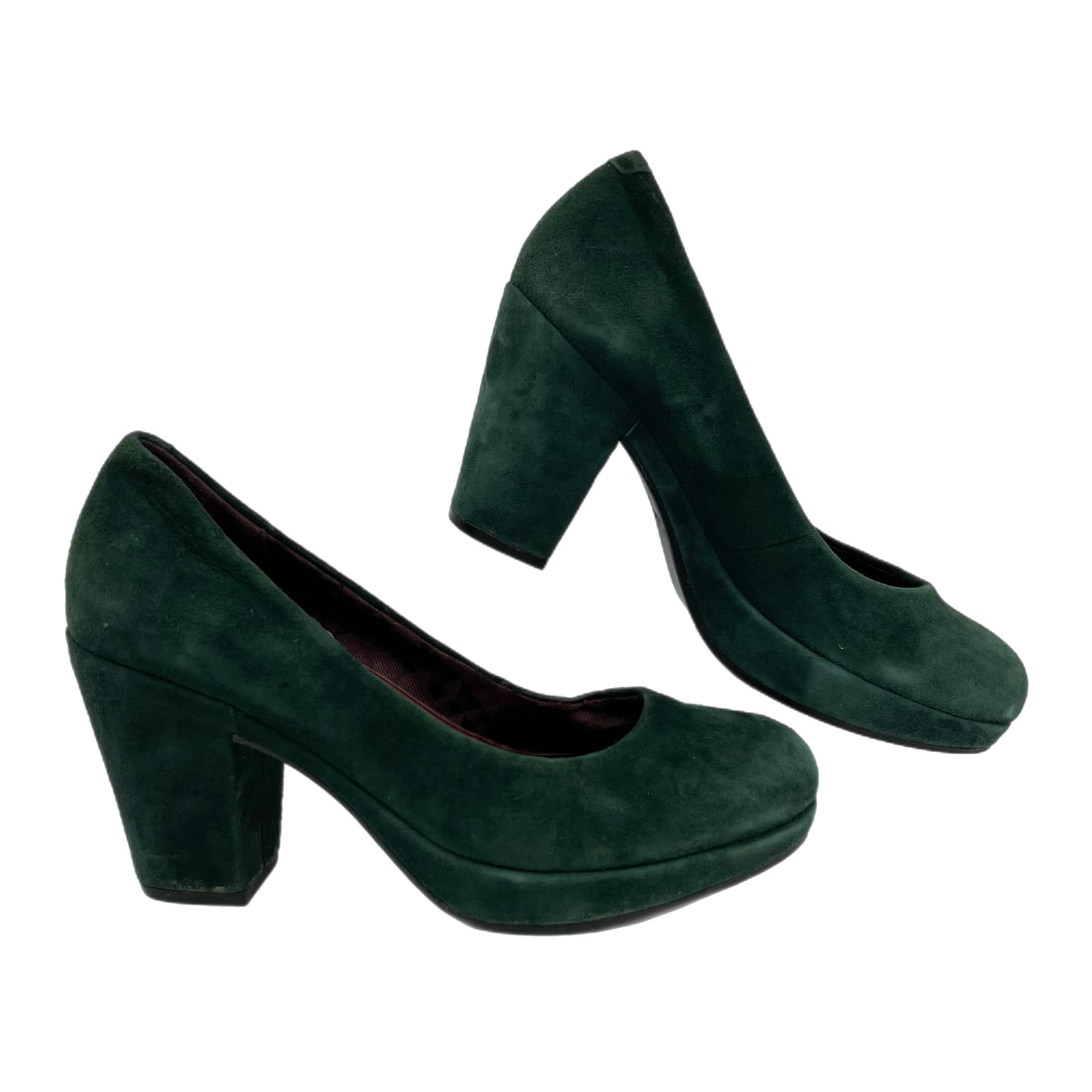 Vagabond Green Suede Block Heels