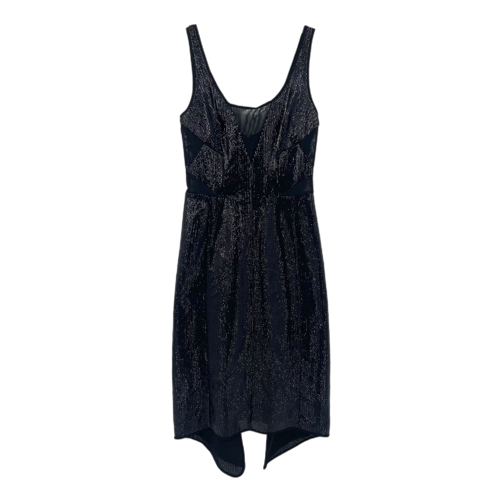 BCBGMaxAzria Black Sequin Fatale Midi Dress