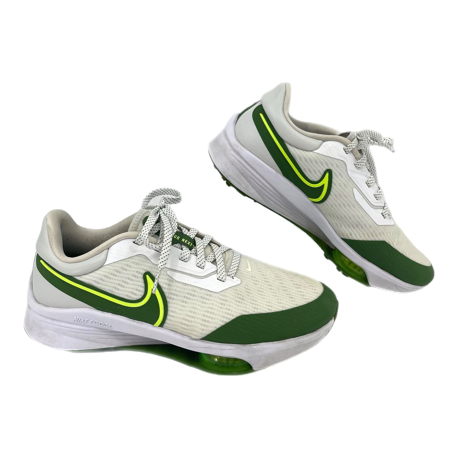 Nike White Green Air Zoom Infinity Tour Golf Shoes