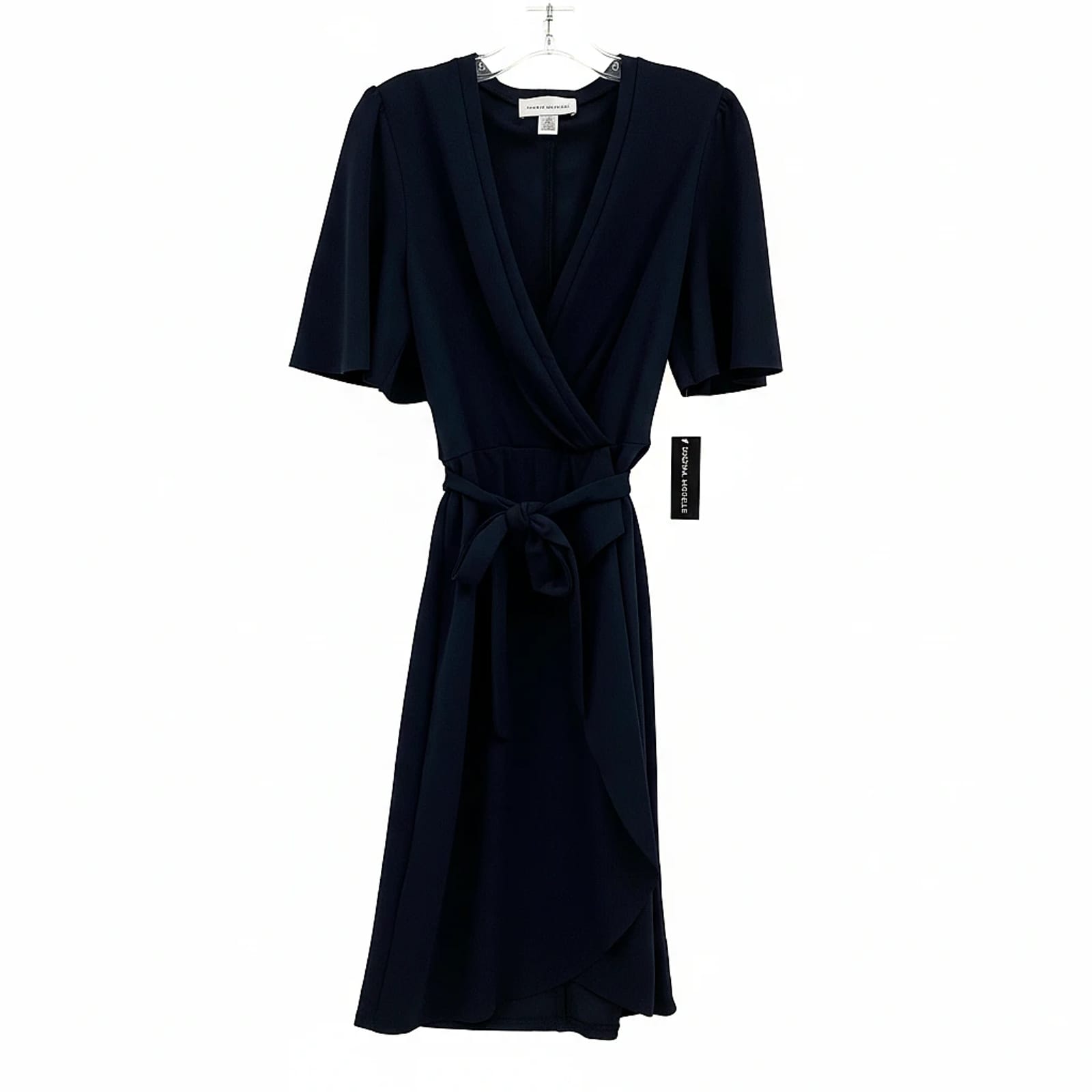 Donna Morgan Black Midi Wrap Dress