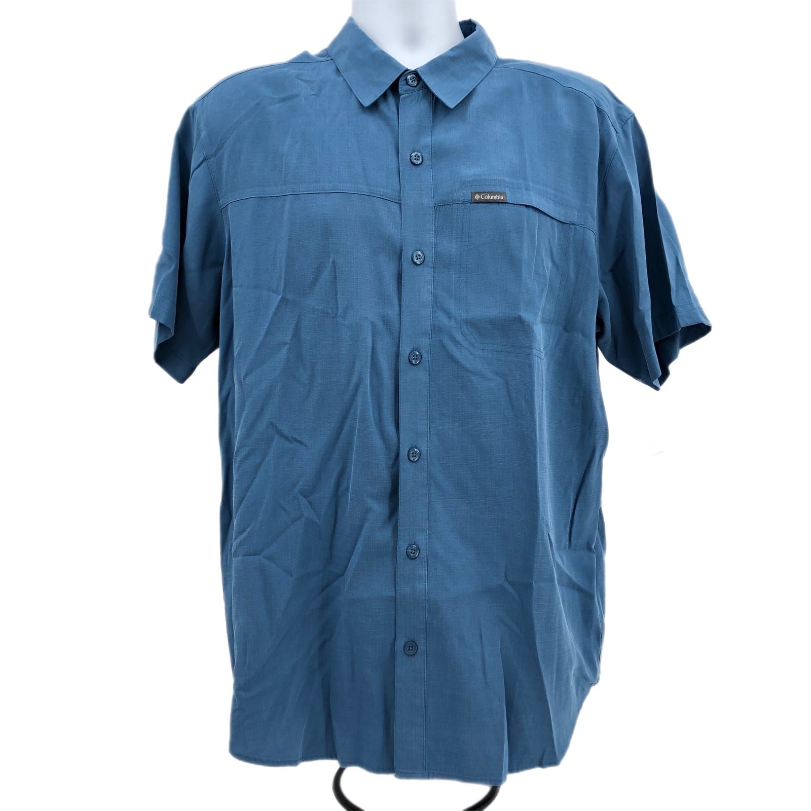 Columbia Men's Casual Button Down Shirt in Blue, Size L - Good Condition