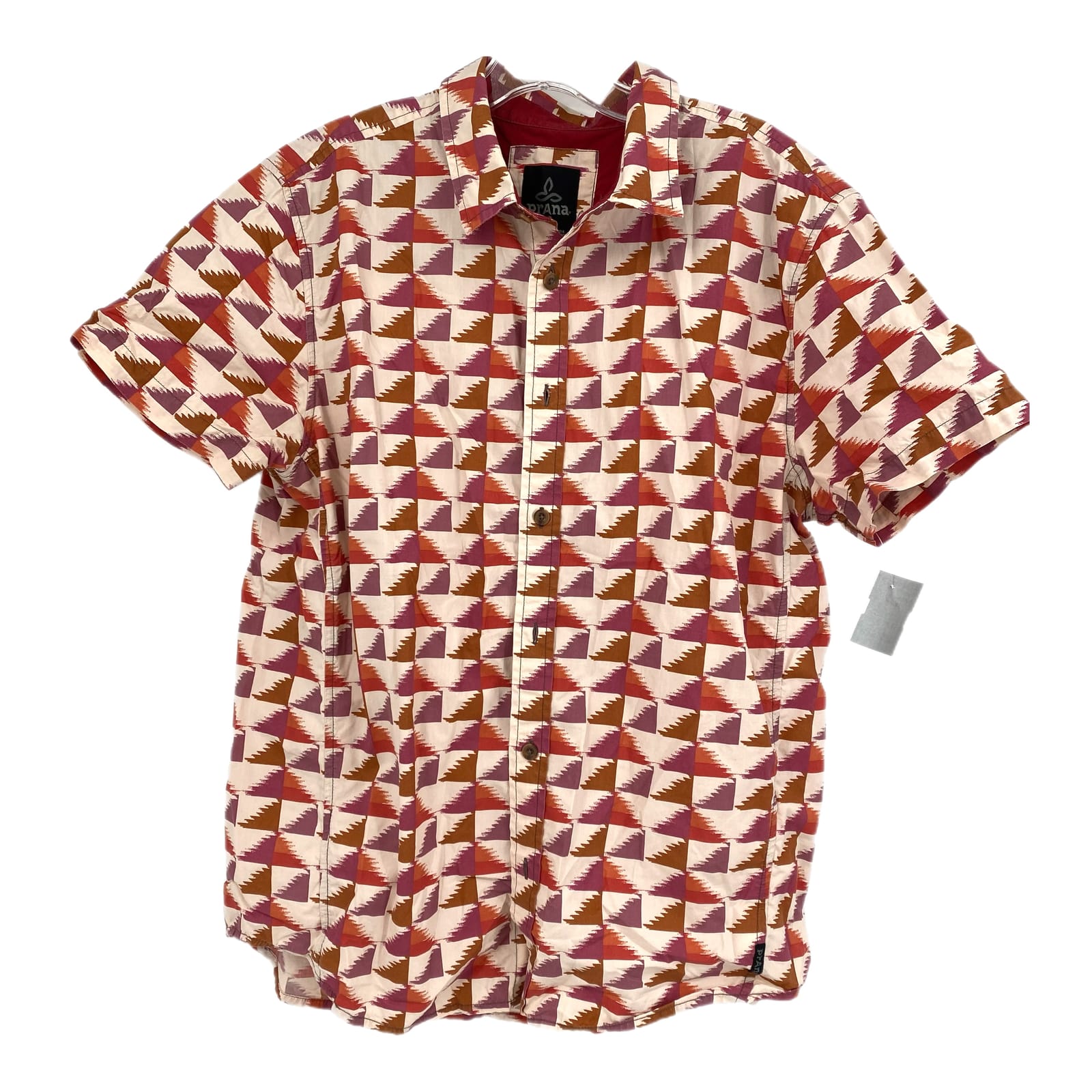 Prana White/Purple Printed Button-Up Shirt