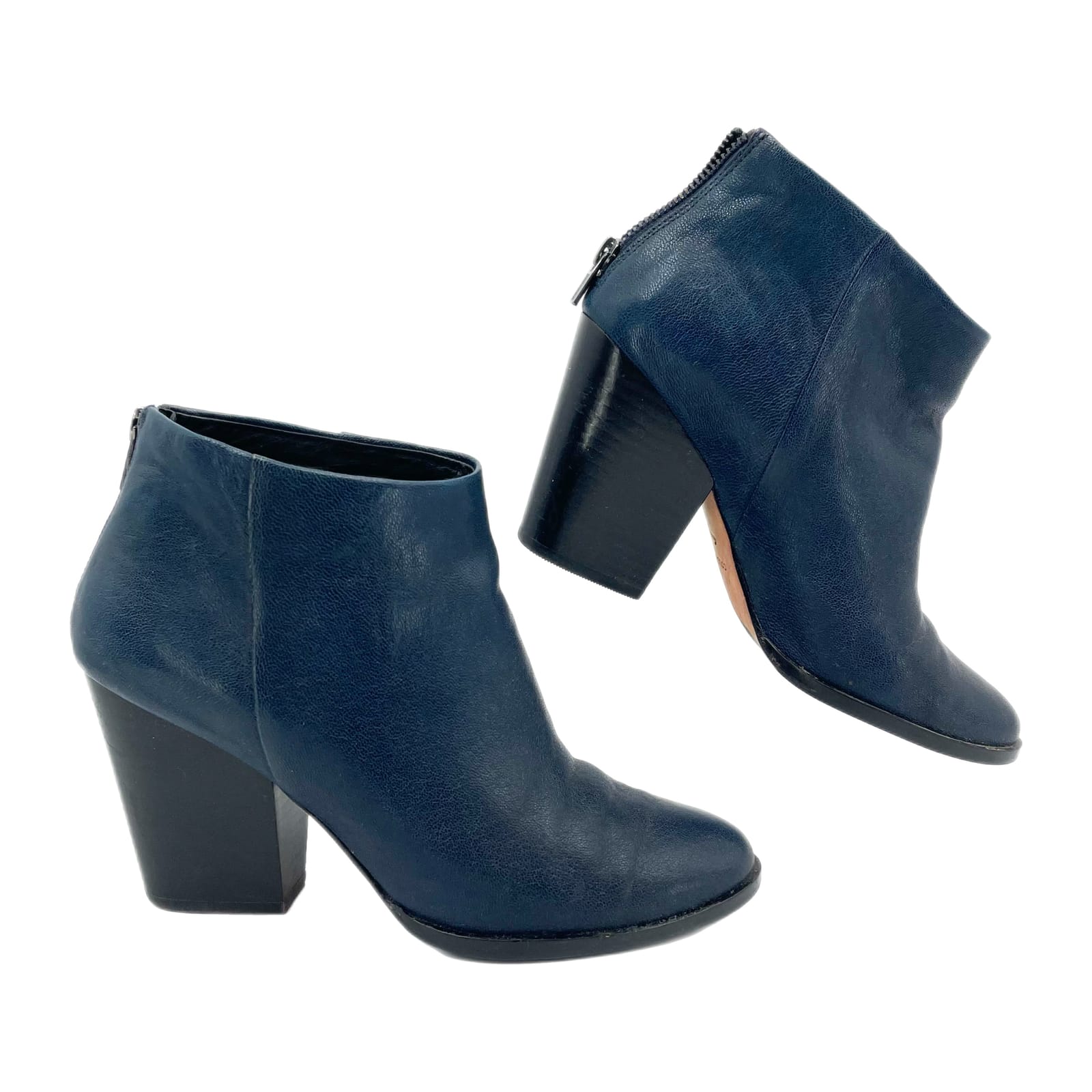Cole Haan Black & Blue Leather Ankle Booties