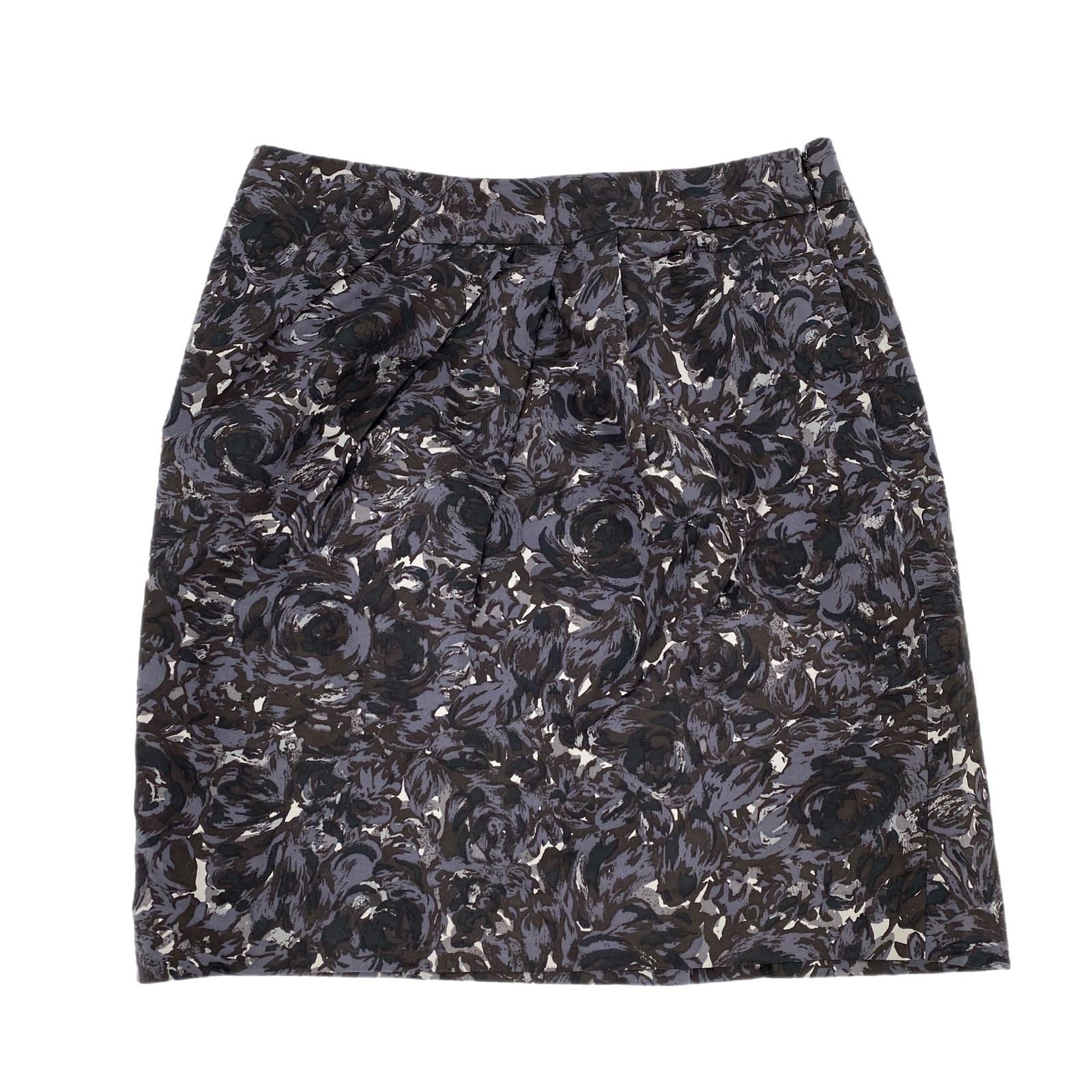 LOFT Black & Blue Floral Mini Skirt
