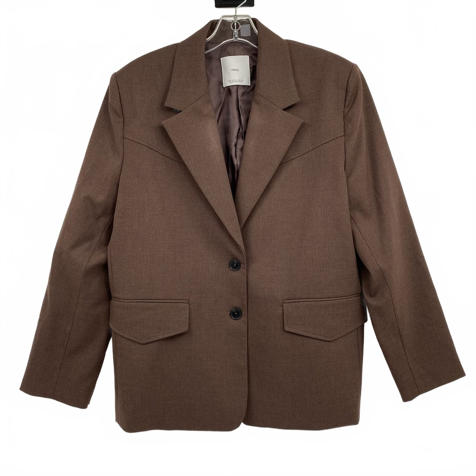 Mango Brown Houndstooth Blazer