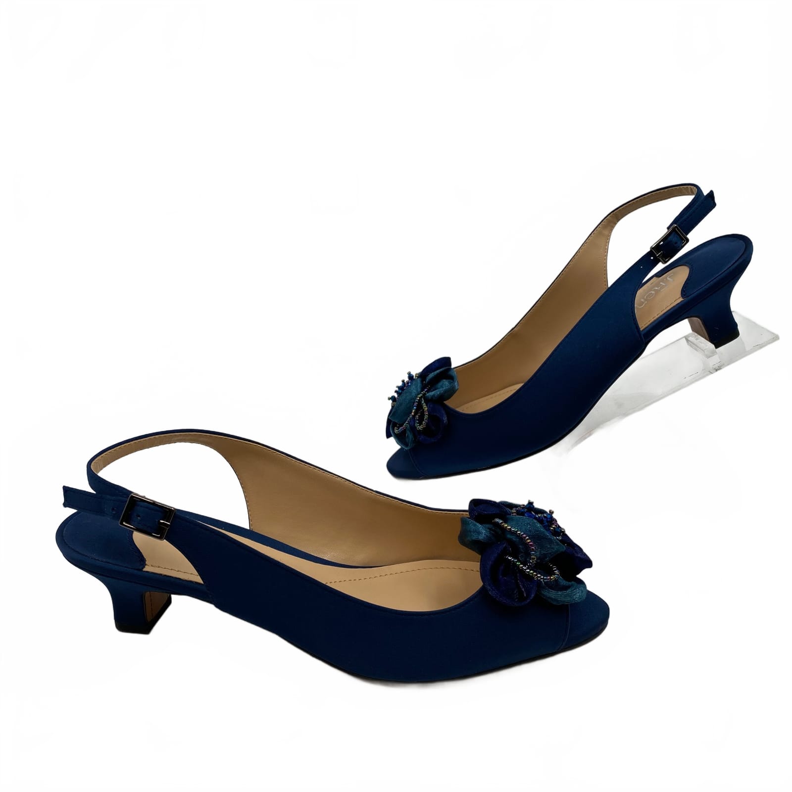 J. Renee Flower Blue Slingback Heel