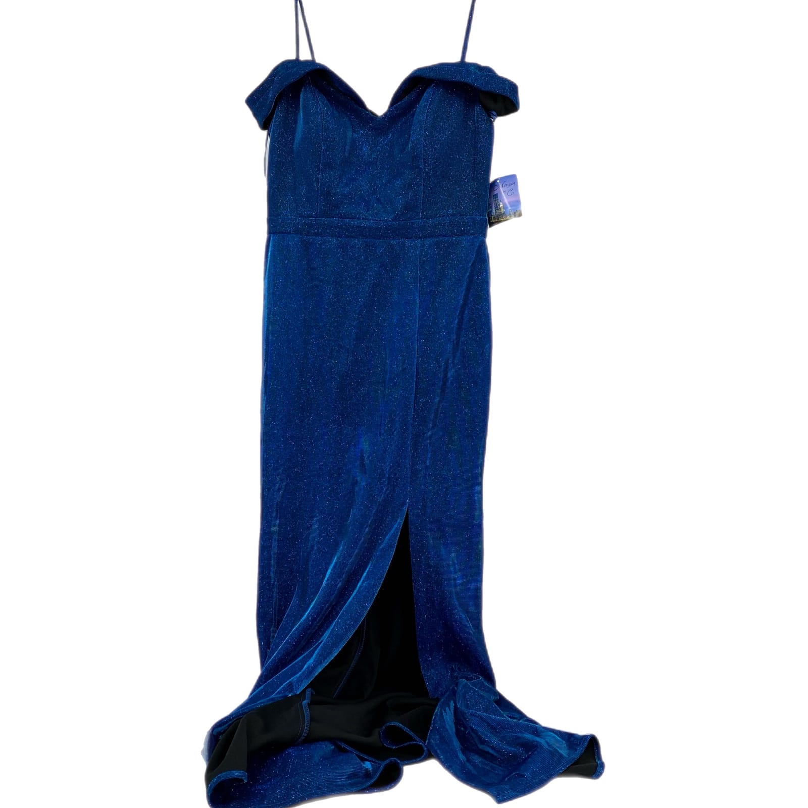 Morgan & Co. Blue Sparkly Sweetheart Maxi Dress