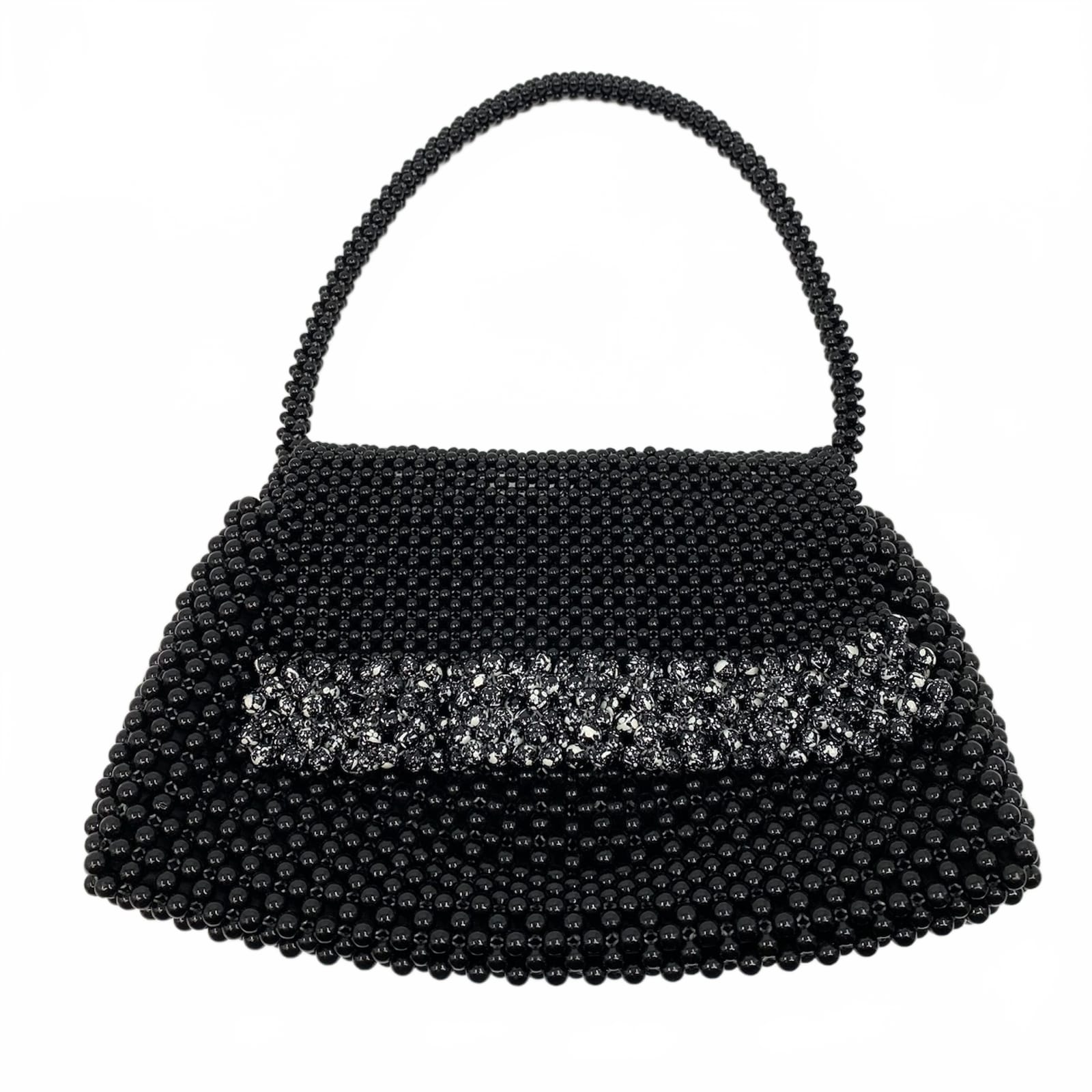 Black Beaded Small Handbag