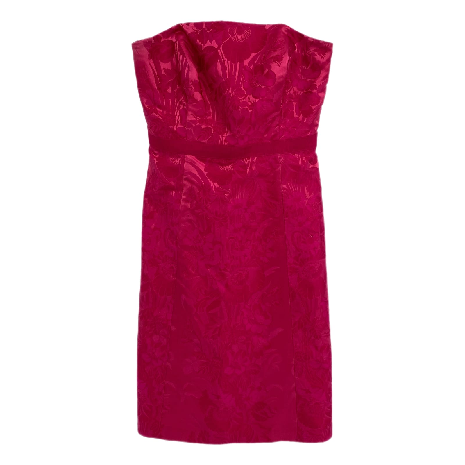 Ann Taylor Pink Satin Jacquard Strapless Mini Dress