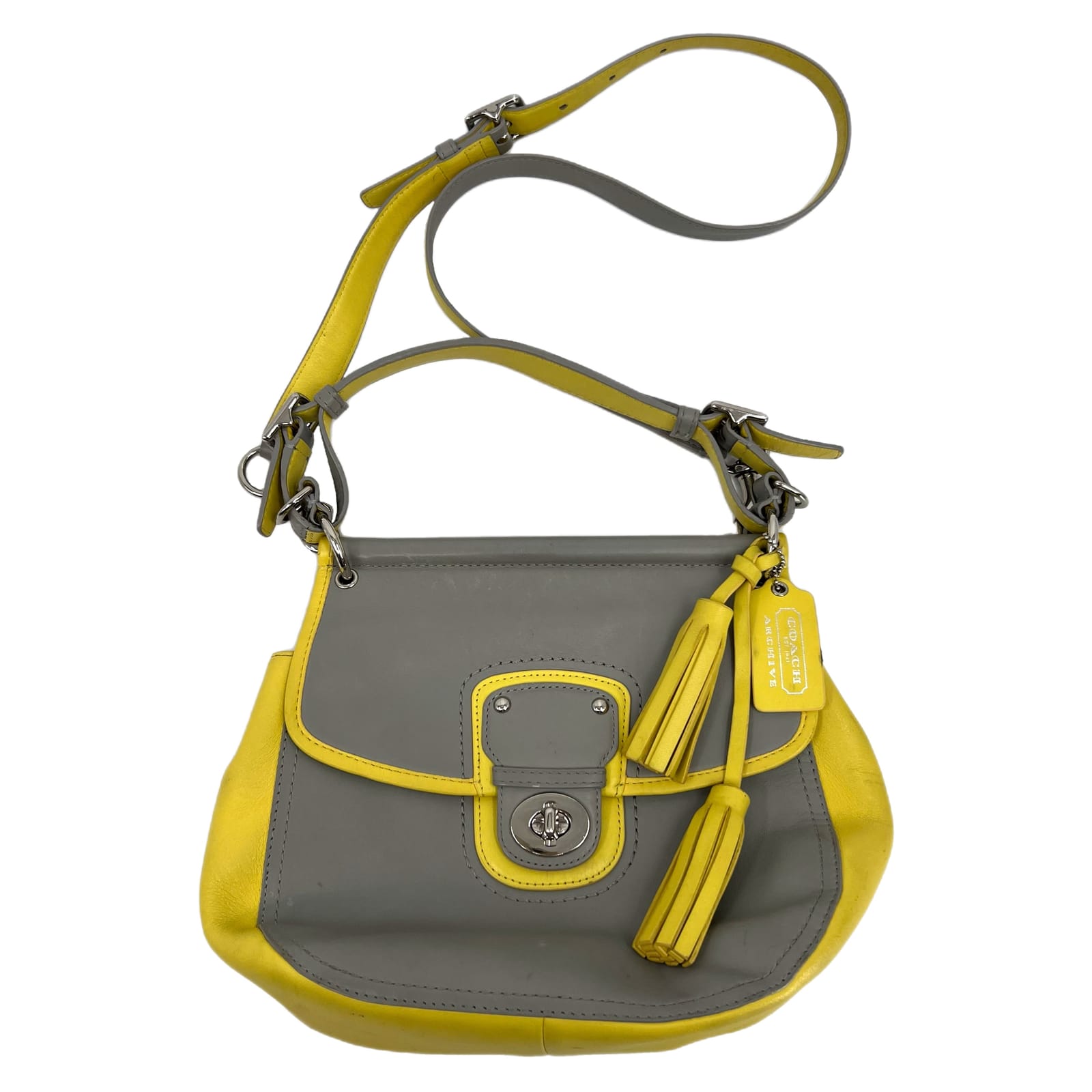 Coach Gray Yellow Legacy Archival Crossbody Bag