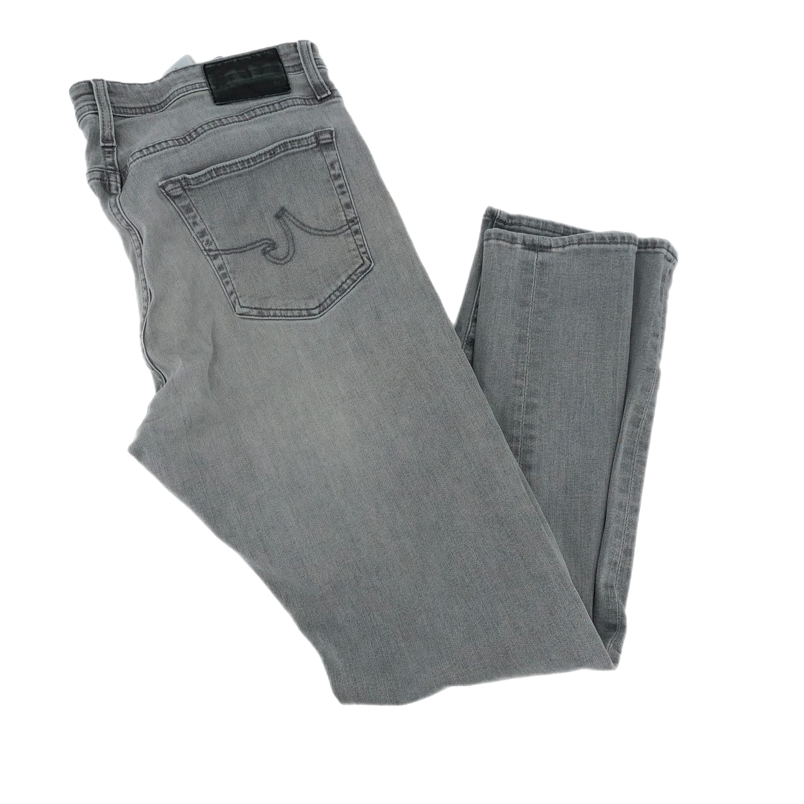 Ag Adriano Goldschmied Gray High-Rise Straight Jeans