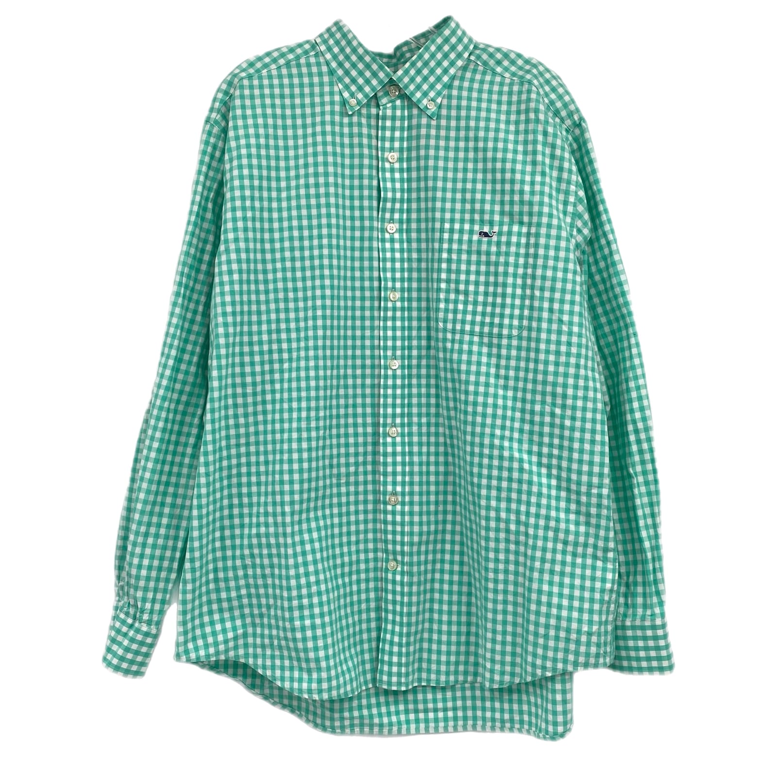 Vineyard Vines Green & White Gingham Button-Up Shirt