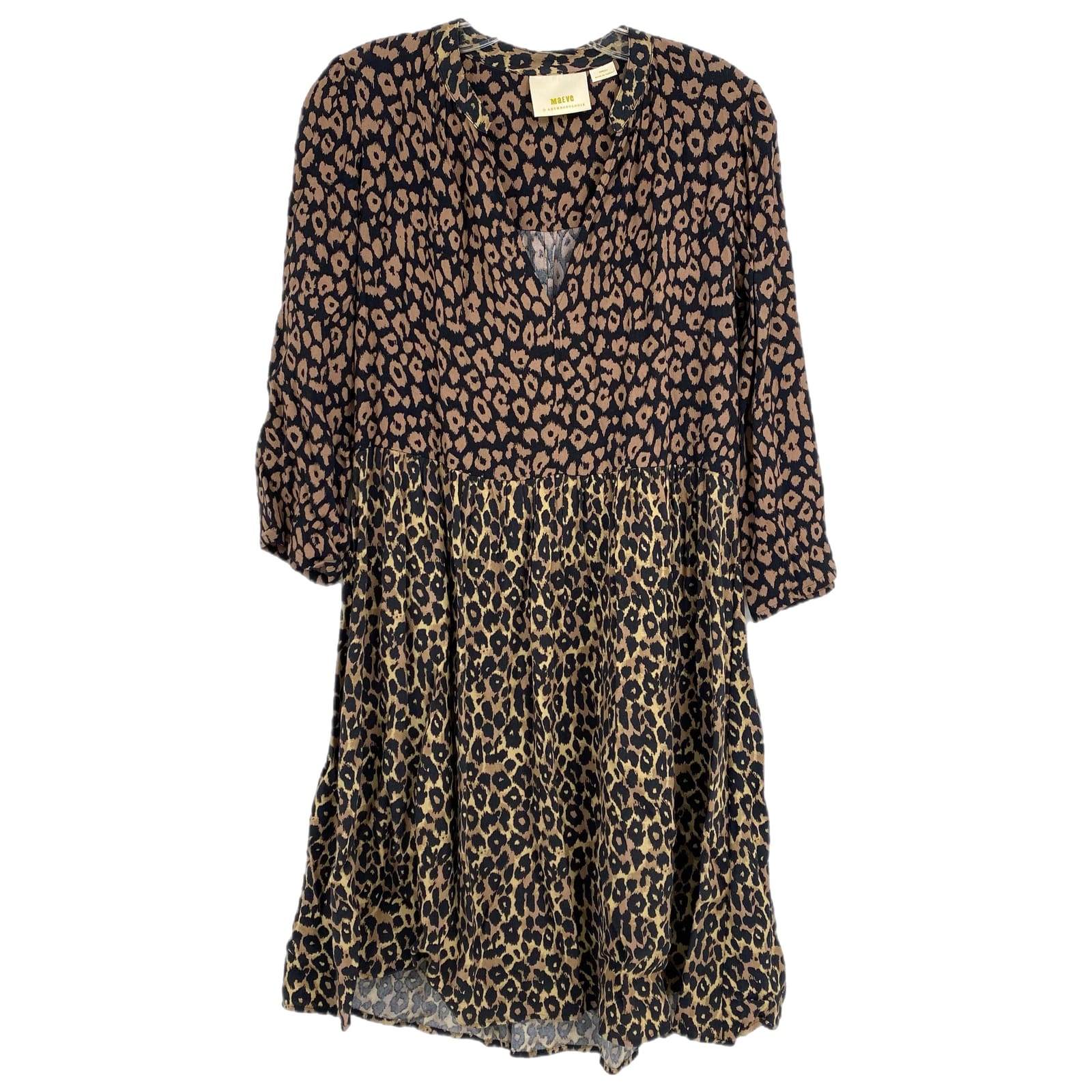 Maeve Brown Black Leopard Print Mini Dress