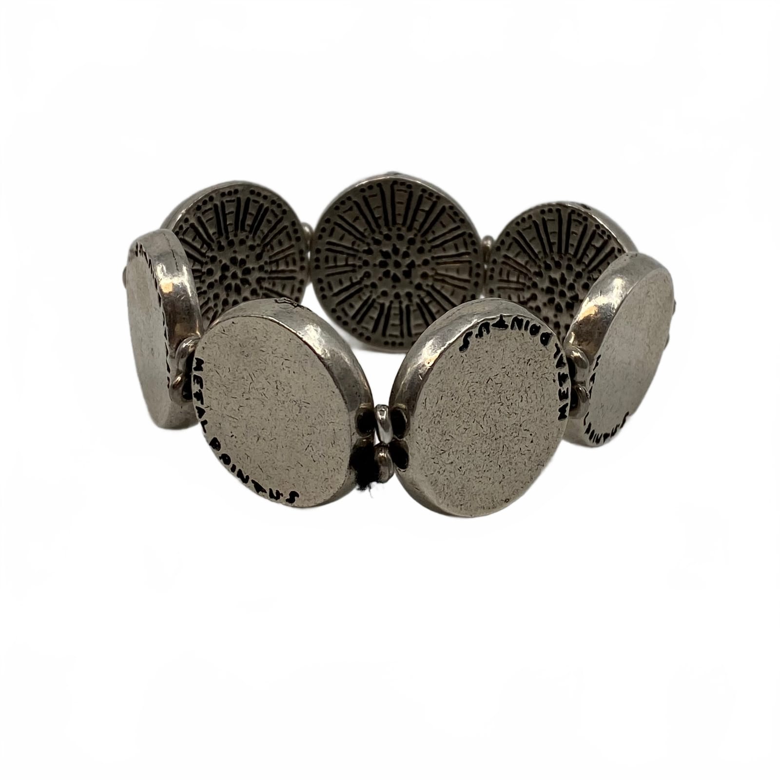 Metal Pointu’s Silver Vintage Stretch Bangle Bracelet