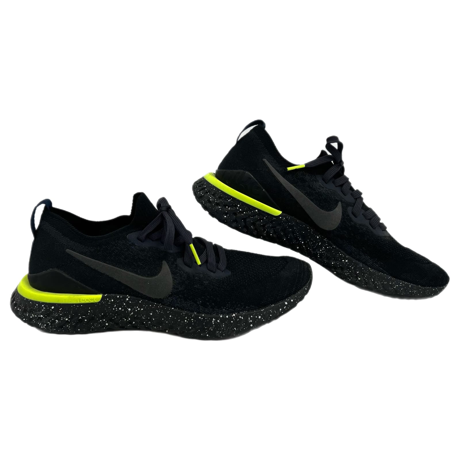 Nike Black Green Lace Up Athletic Sneakers
