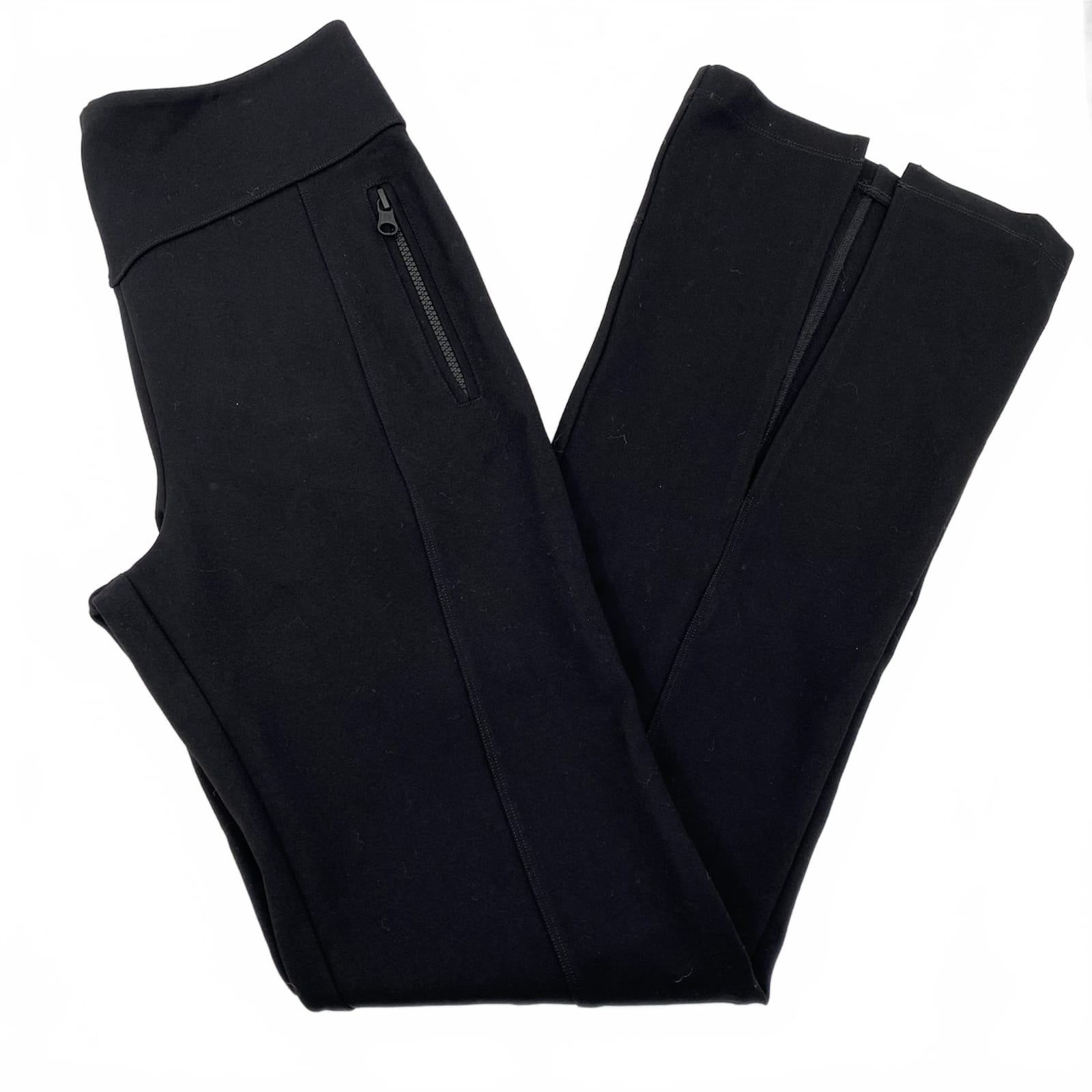 Blanc Noir Black Cara Split Hem Flared Pants